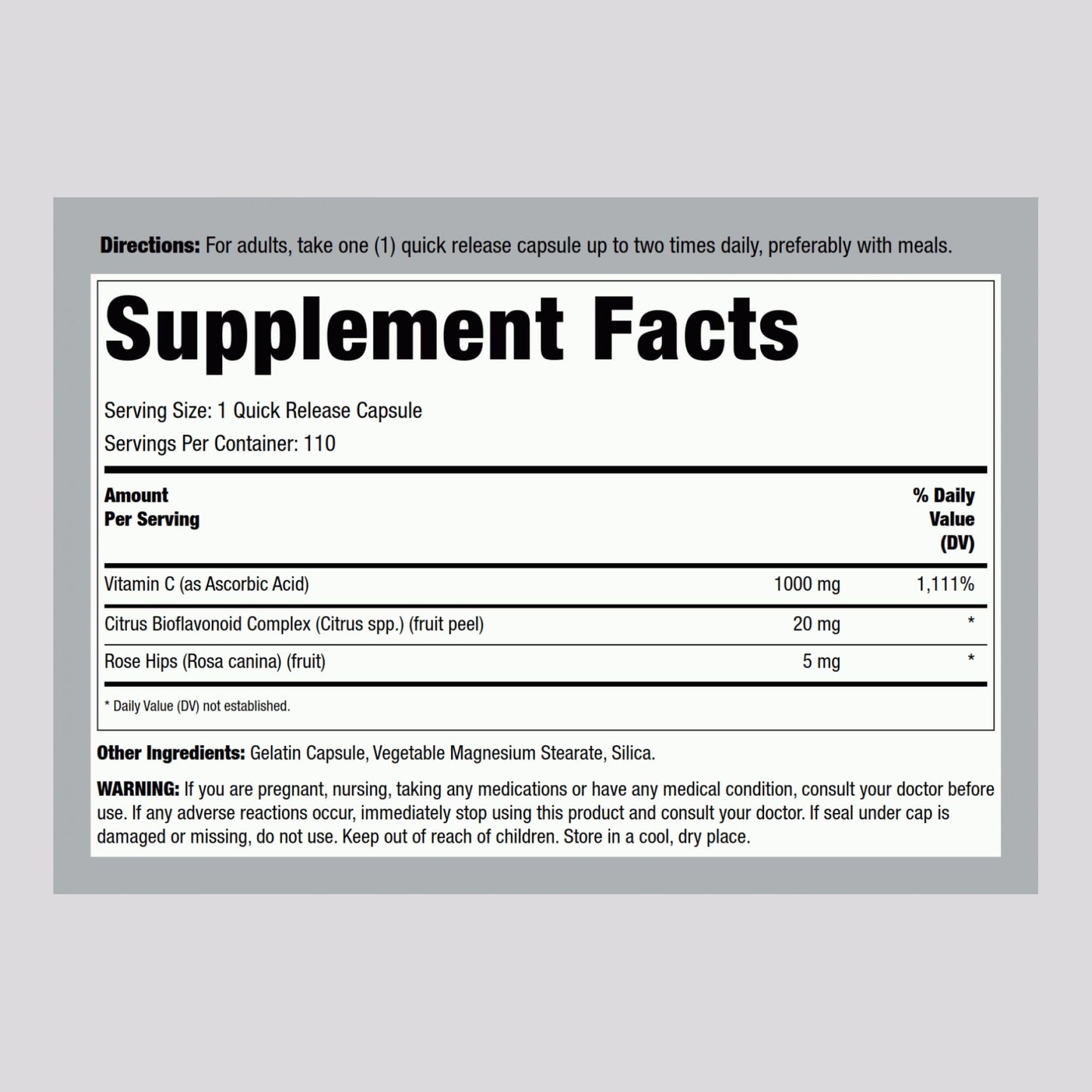 Piping Rock Vitamin C 1000mg 110 Capsules