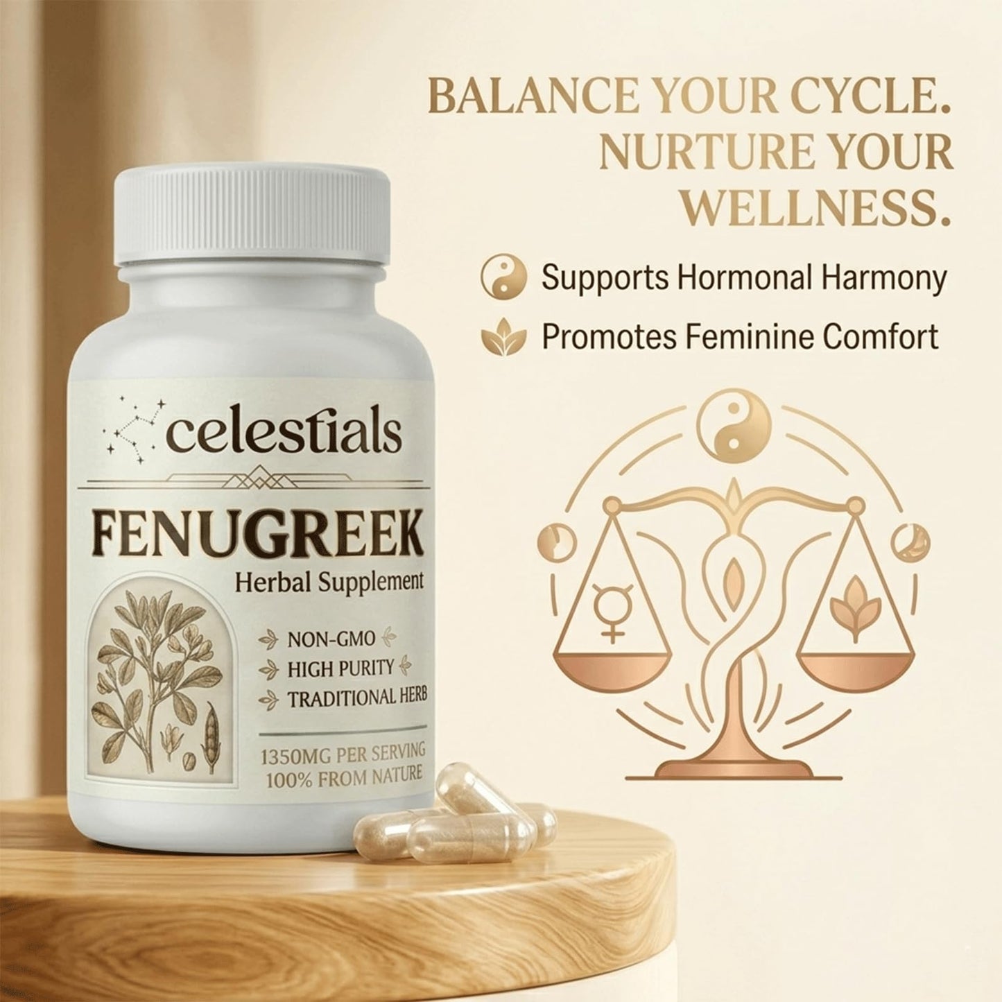 XRFOHCE Celestials Fenugreek, 60 Capsules