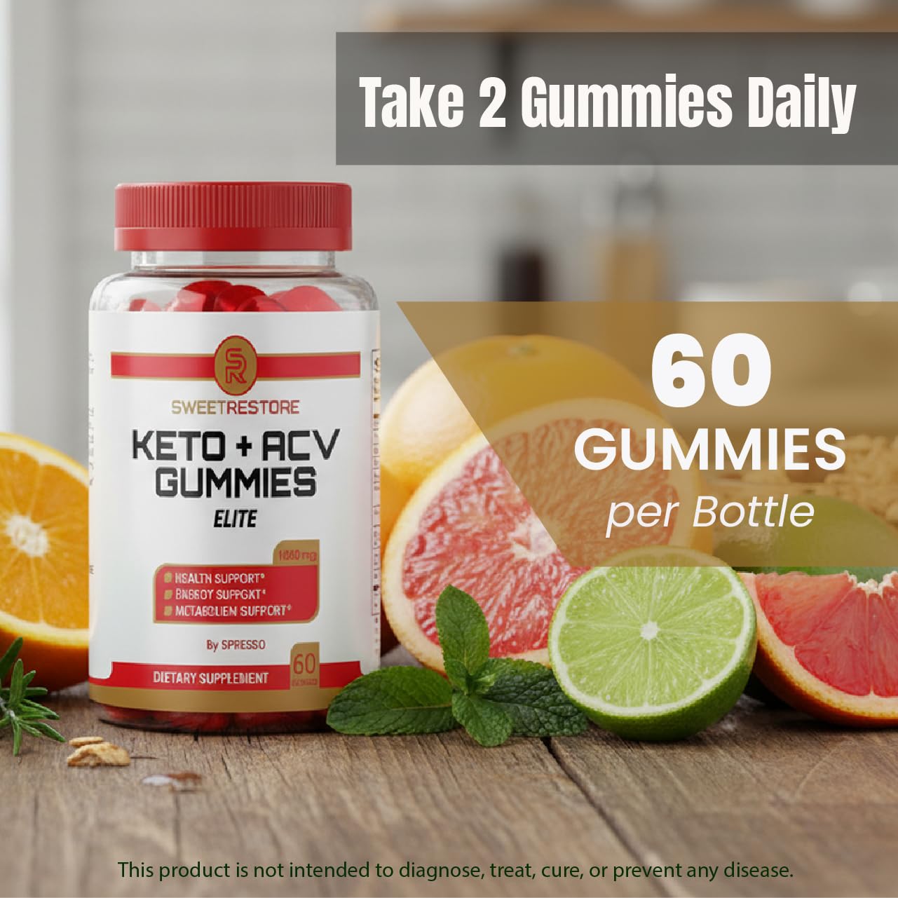 SPRESSO Sweet Restore KEO+ACV Gummies (180 Gummies)