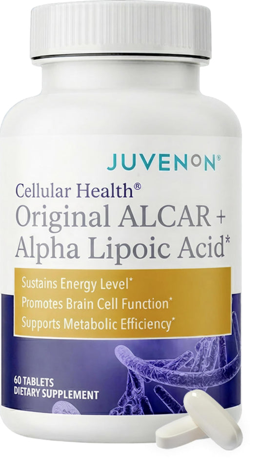 Juvenon Cellular Health Heart & Brain Supplement with Acetyl L-Carnitine and Biotin, 60 Tablets