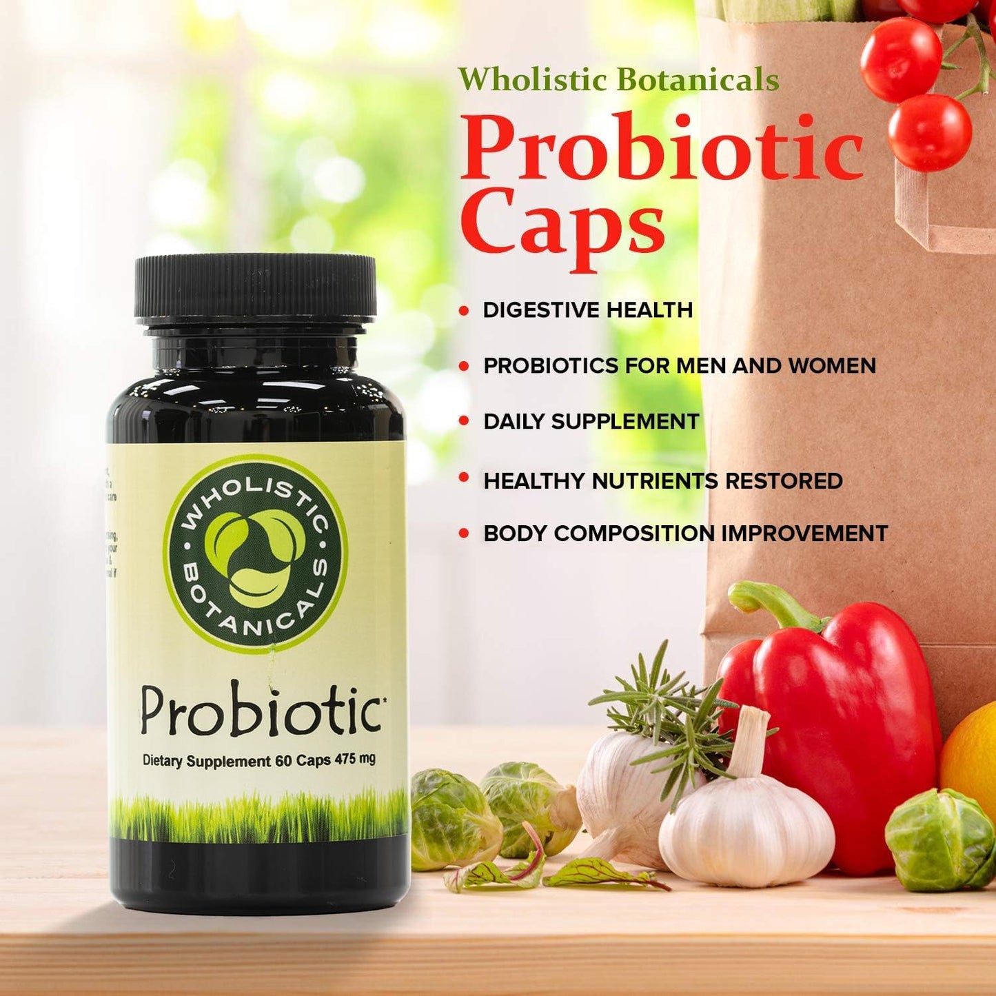 Wholistic Botanicals Probiotic Capsule, 60 Count