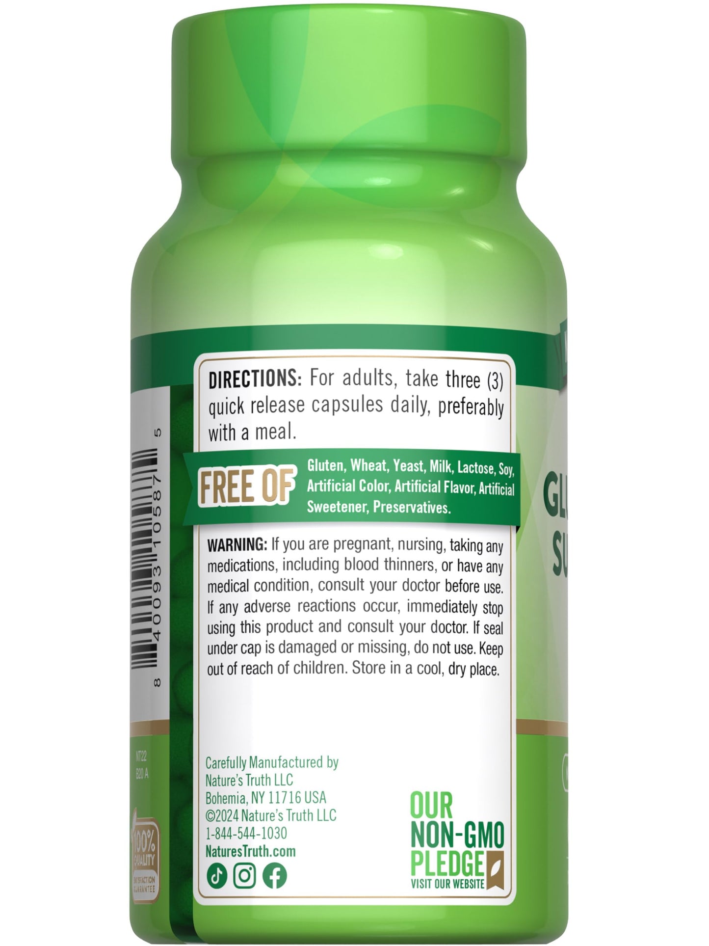 Nature's Truth Glucosamine Sulfate Capsules 3000mg 60 Count