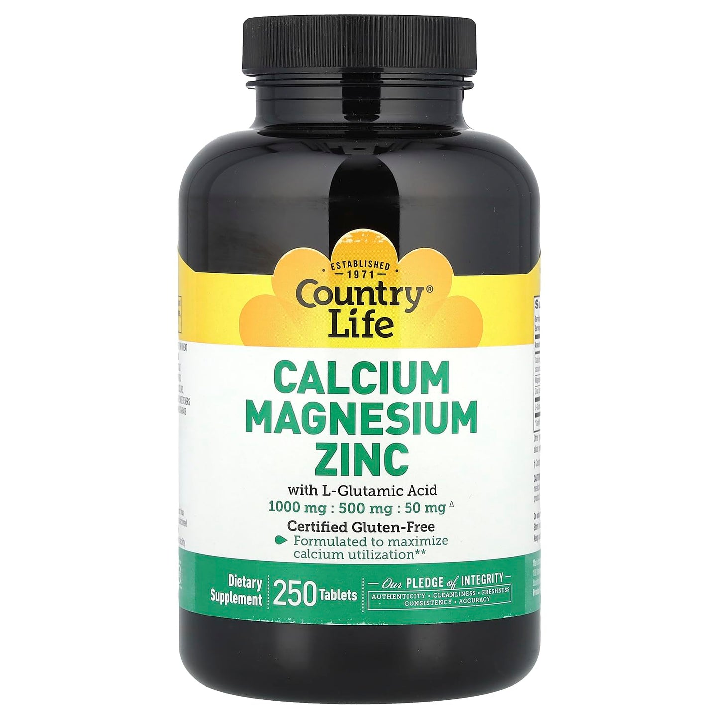 Country Life Calcium-Magnesium-Zinc Tablets 250 Count