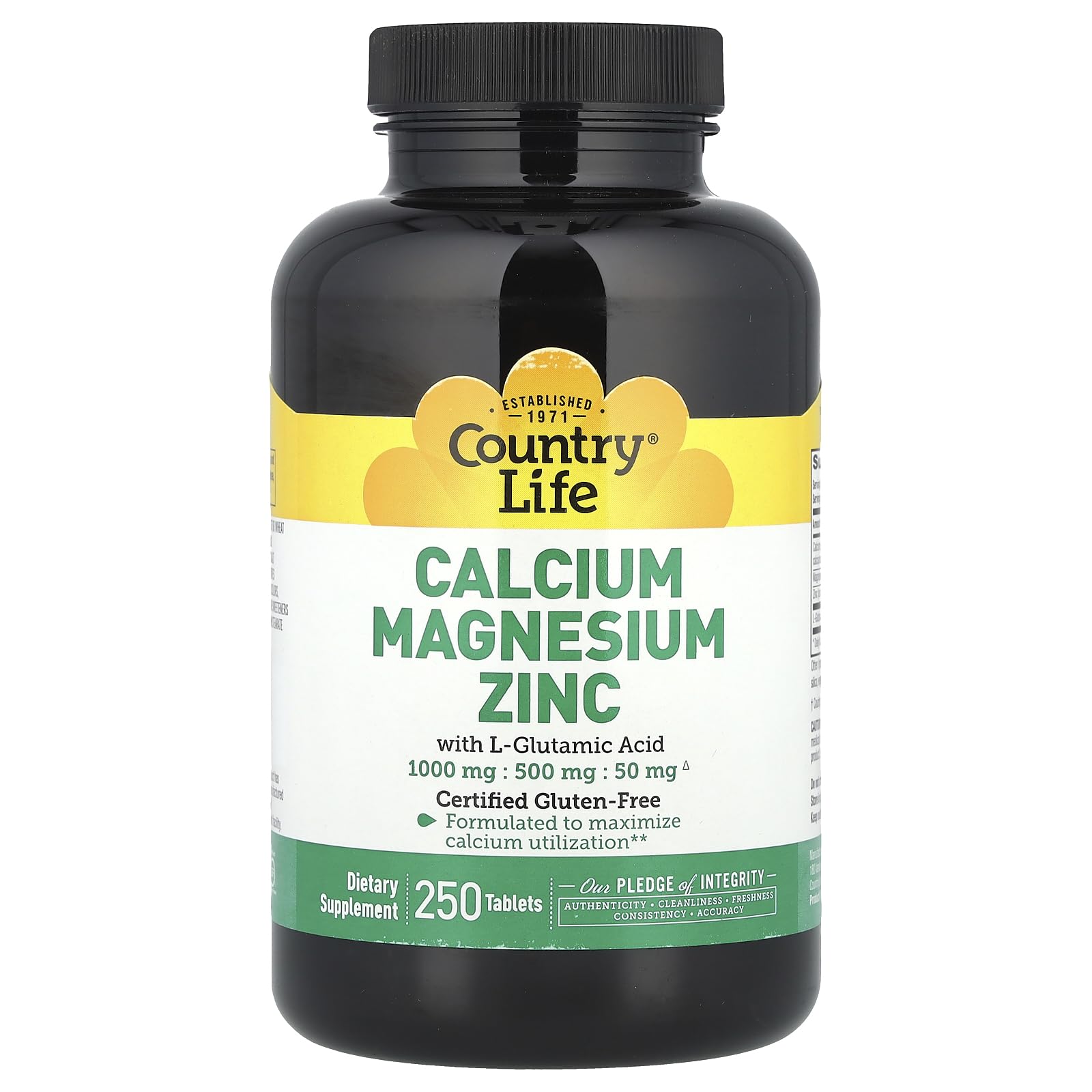 Country Life Calcium-Magnesium-Zinc Tablets 250 Count