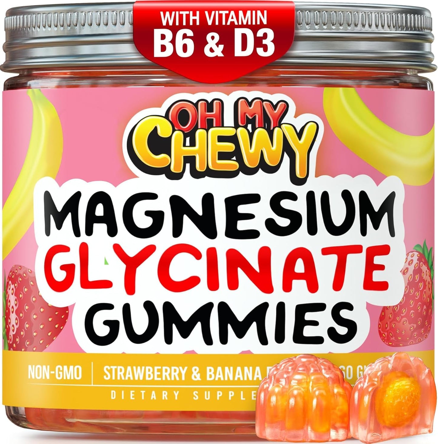 OH MY CHEWY Magnesium Glycinate Gummies 60 Count
