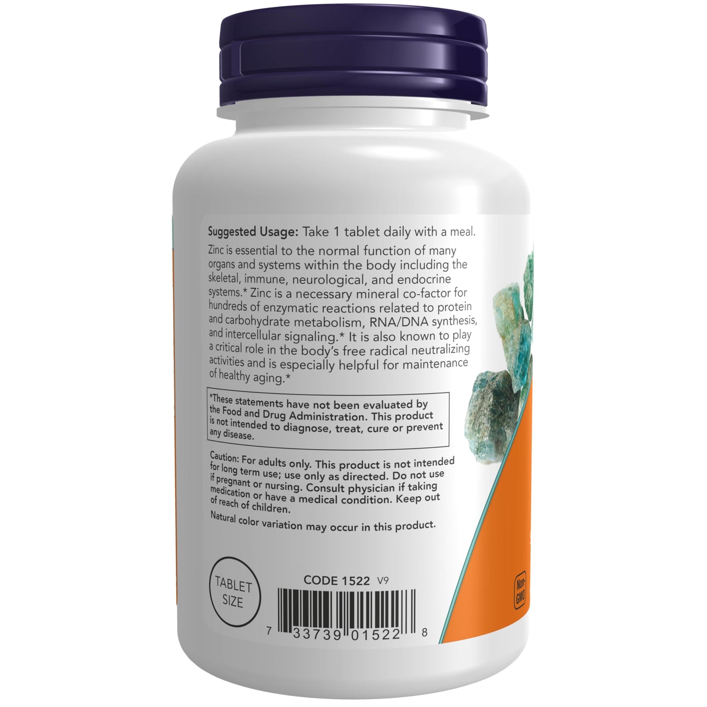 NOW Foods Zinc (Zinc Gluconate) 50 mg Tablets, 500 Tablets