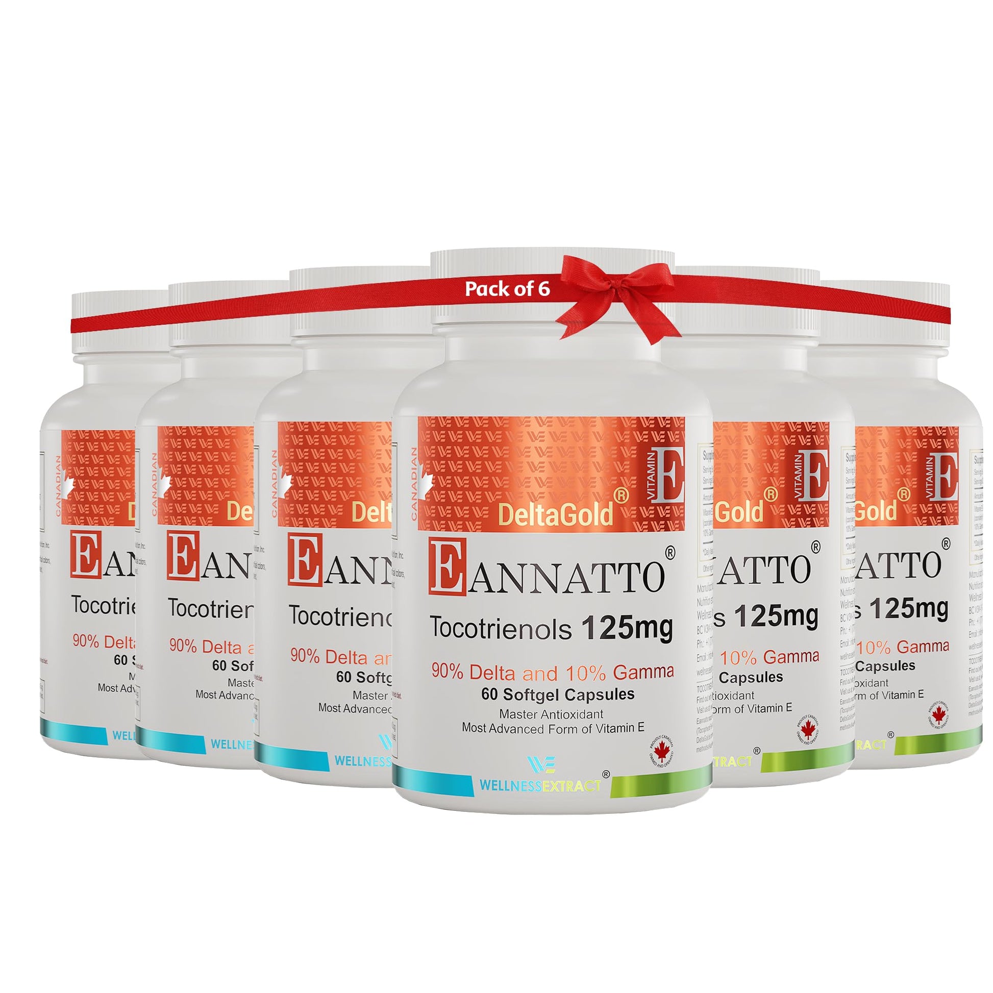 WELLNESS EXTRACT Eannatto Tocotrienols Deltagold 125mg Vitamin E Tocotrienols Supplements 360 Softgels