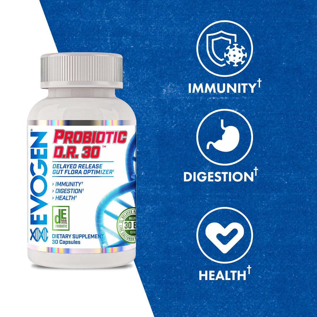 Evogen Probiotic D.R. 30 Delayed Release Gut Flora Optimizer, 30 Capsules