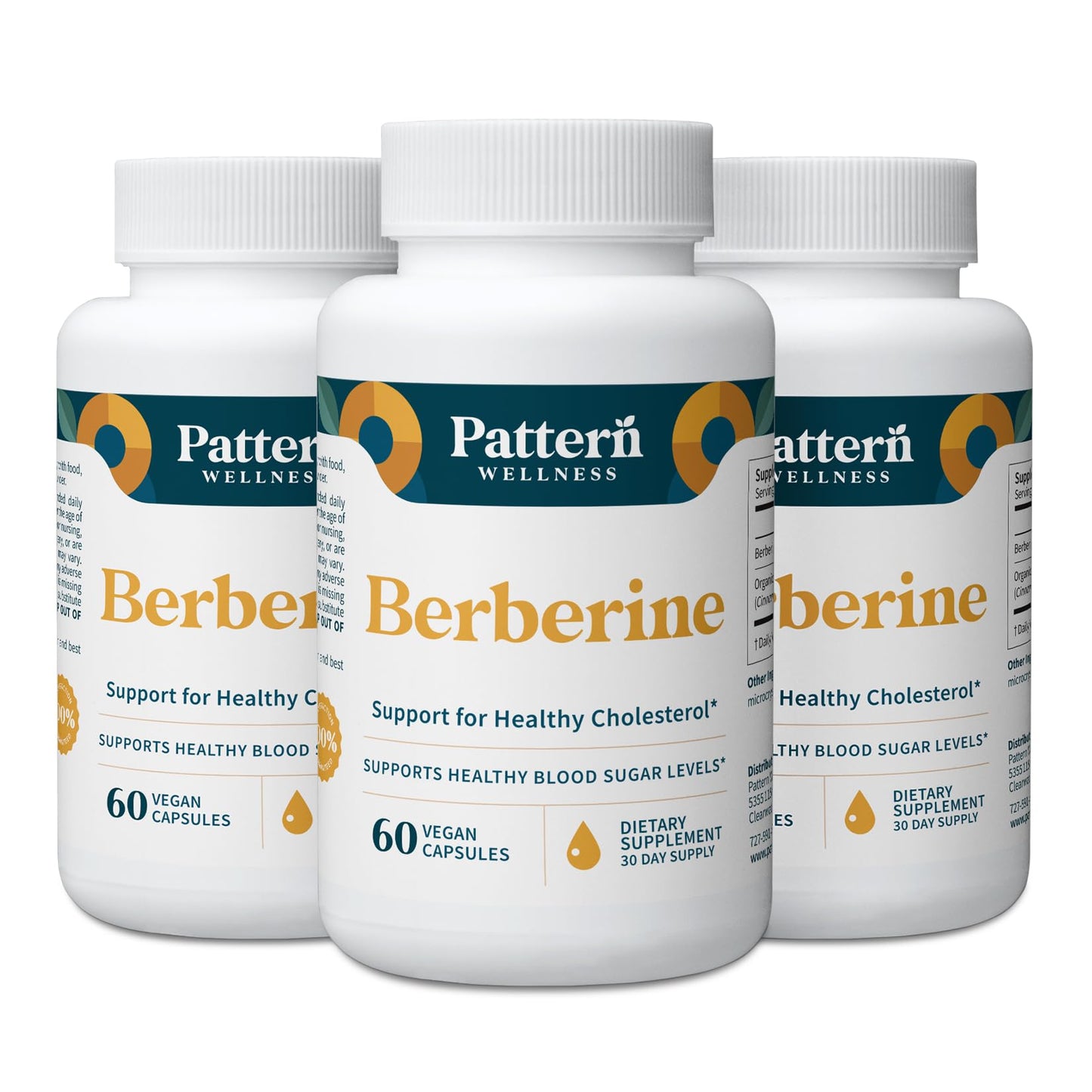 Pattern Wellness Berberine Supplement Capsules 180
