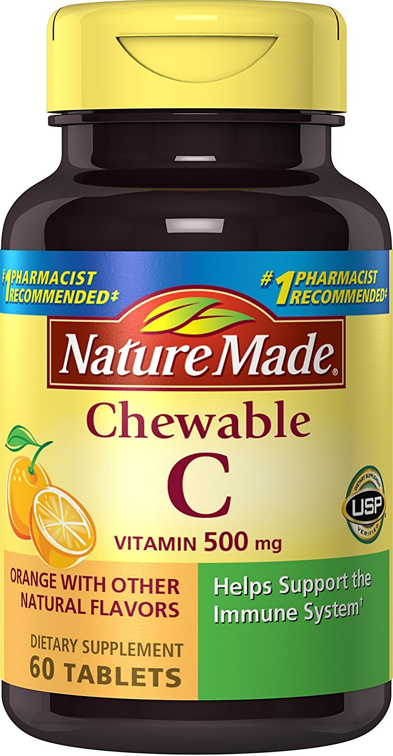 Nature Made Vitamin C 500 mg Chewable Tablets, 180 Count