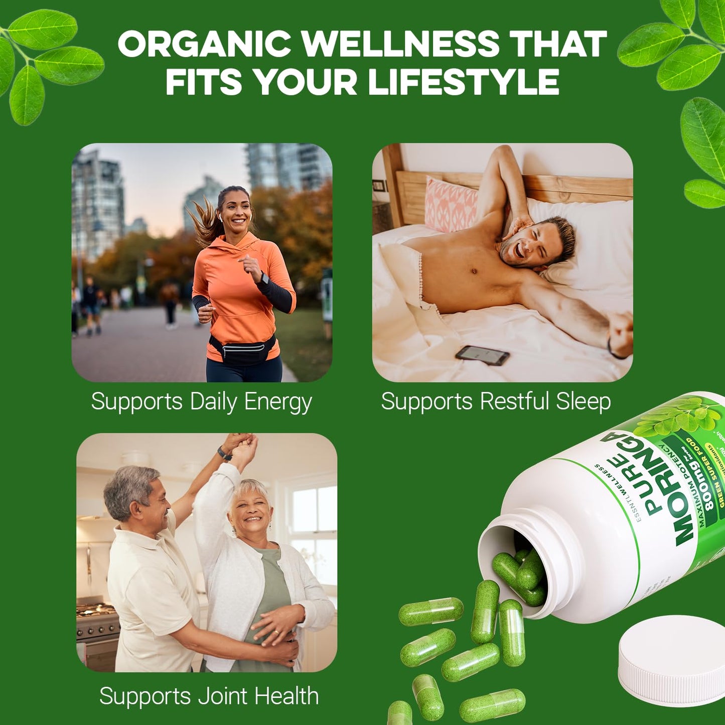 ESSNTLWELLNESS Moringa 800mg Capsules 90 Count