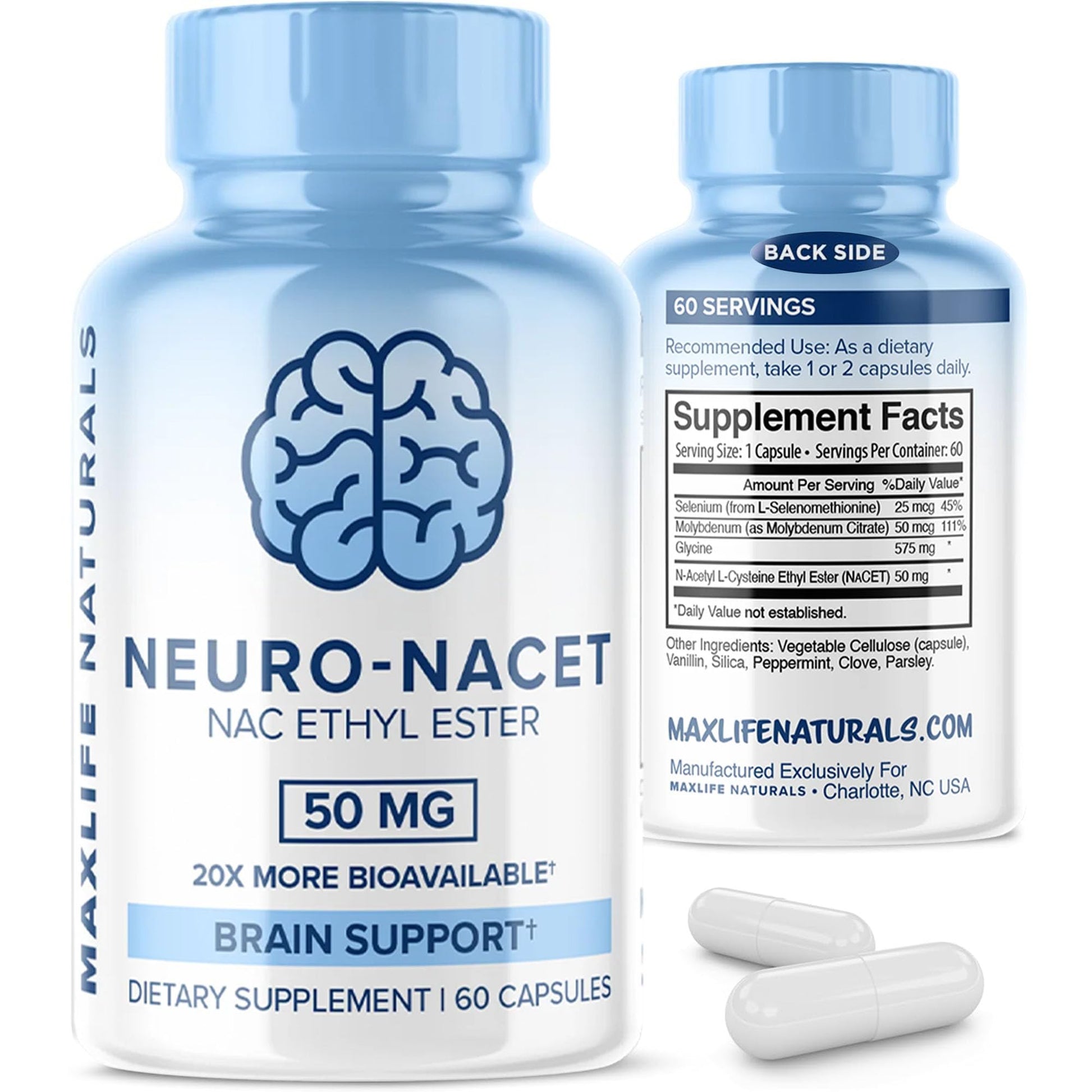 MAXLIFE NATURALS NACET N-Acetyl L-Cysteine Ethyl Ester Capsules, 60 Count