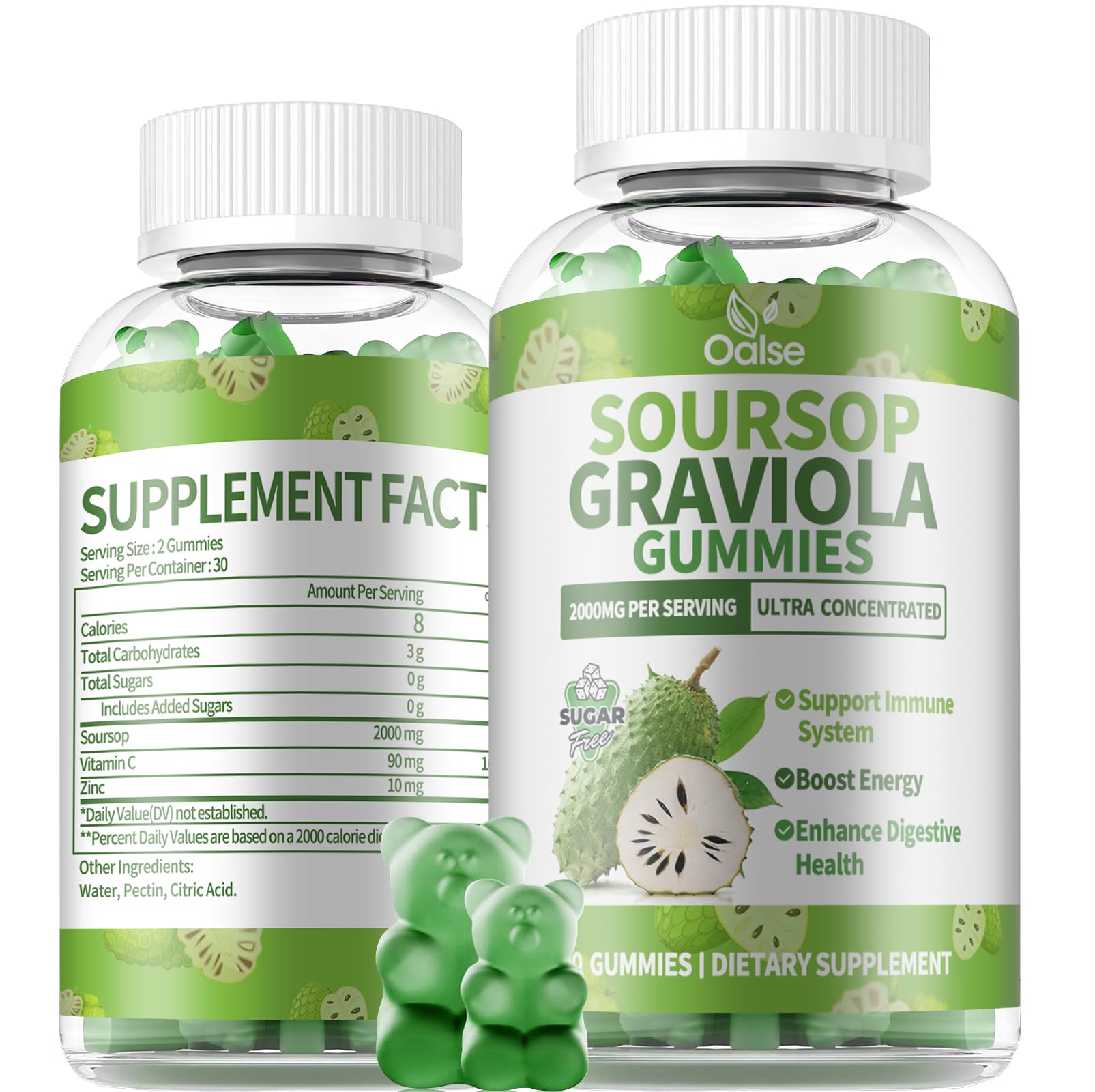 OALSE Soursop Graviola Gummies 60 Count