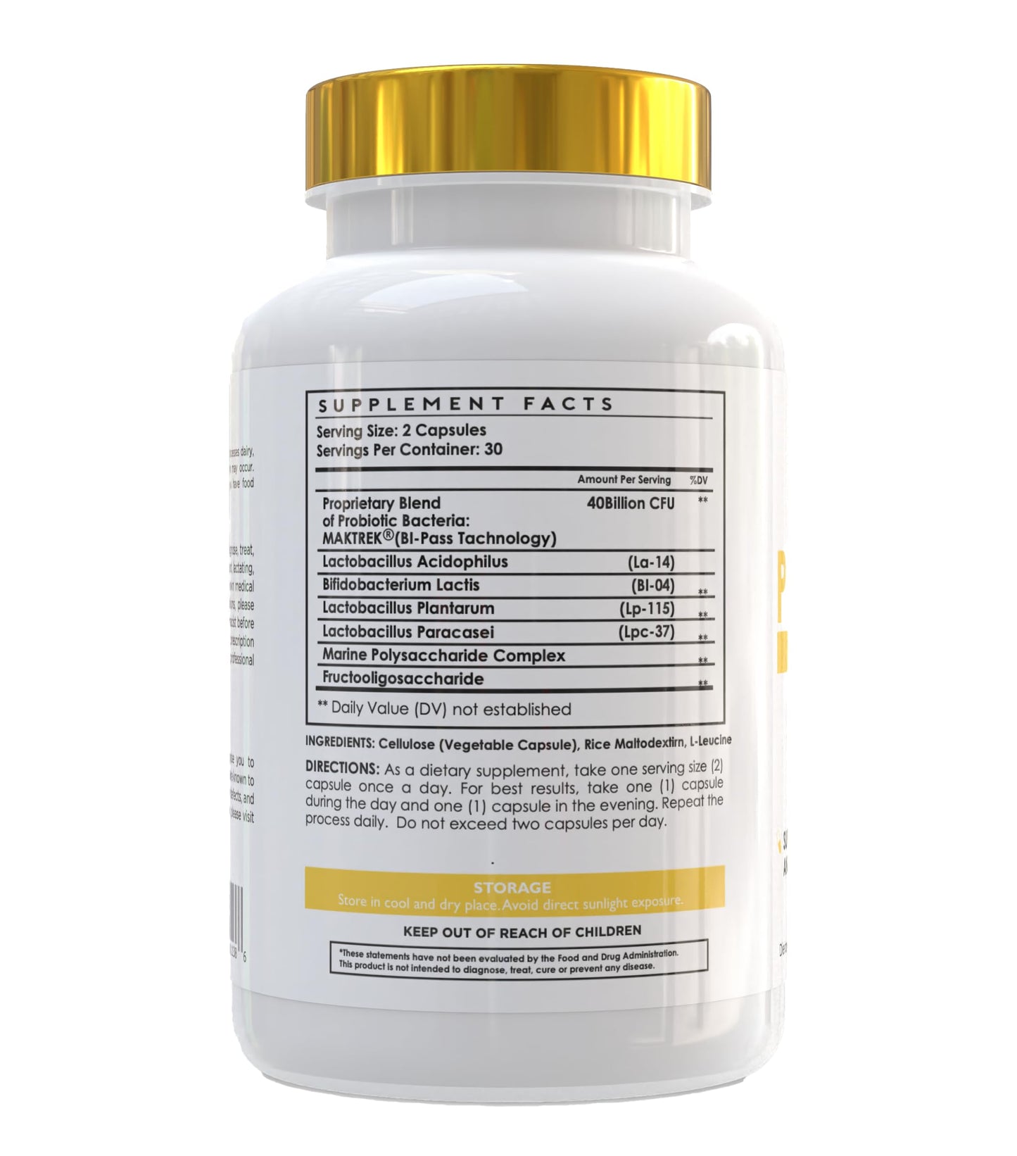 NutraForce Pura Vida Naturals Probiotics 40 Billion CFU Per Serving, Supports Healthy Immune System & Digestion, 60 Capsules