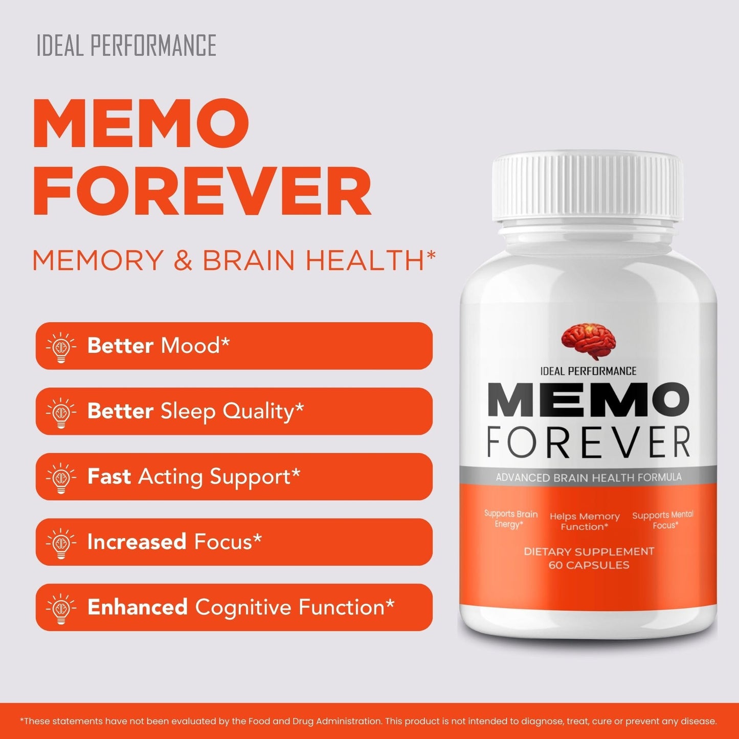 IDEAL PERFORMANCE Memo Forever Capsules, 120 Capsules