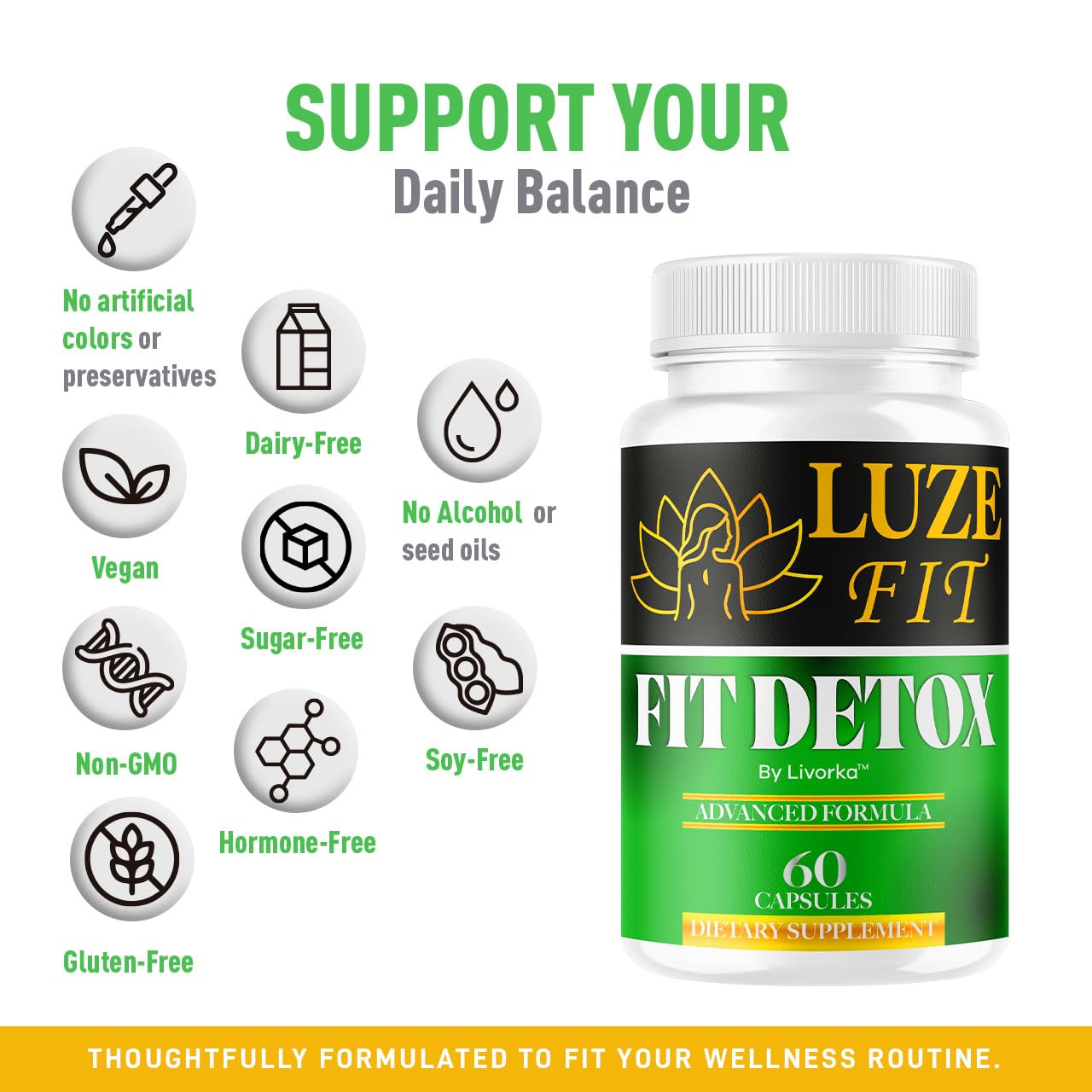 LIVORKA Luze Fit Detox Capsules 300 Count