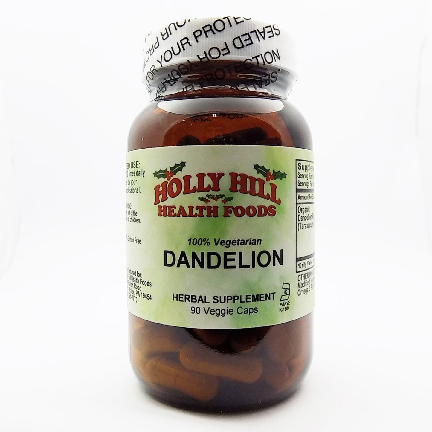 Holly Hill Health Foods Dandelion 100% Vegetarian Capsules, 90 Count