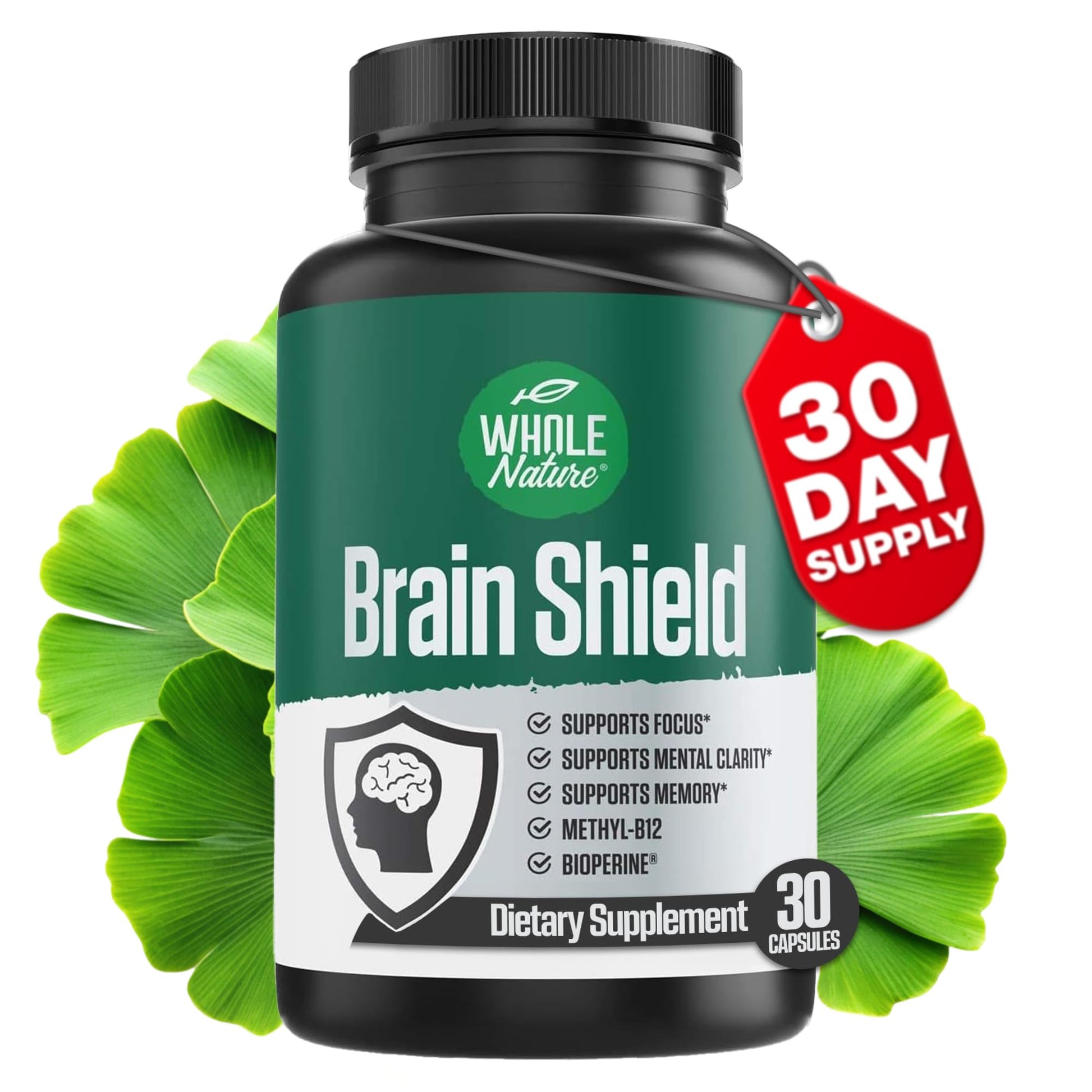 Whole Nature Brain Booster Nootropics - Brain Shield Capsule 30 Count