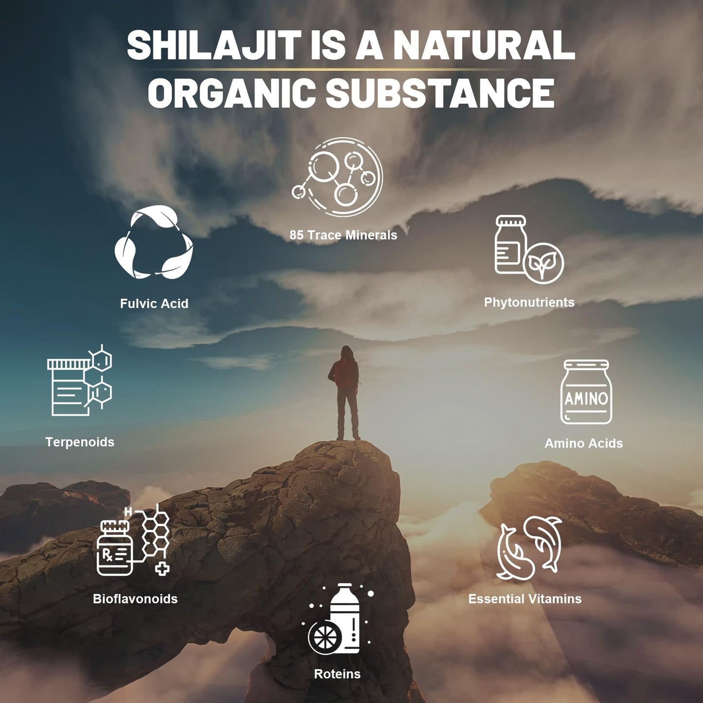 Juebingy Shilajit Capsules 20,000mg Pure Himalayan Organic Shilajit with Ashwagandha, Premium Himalayan Shilajit Supplement, 120 Capsules