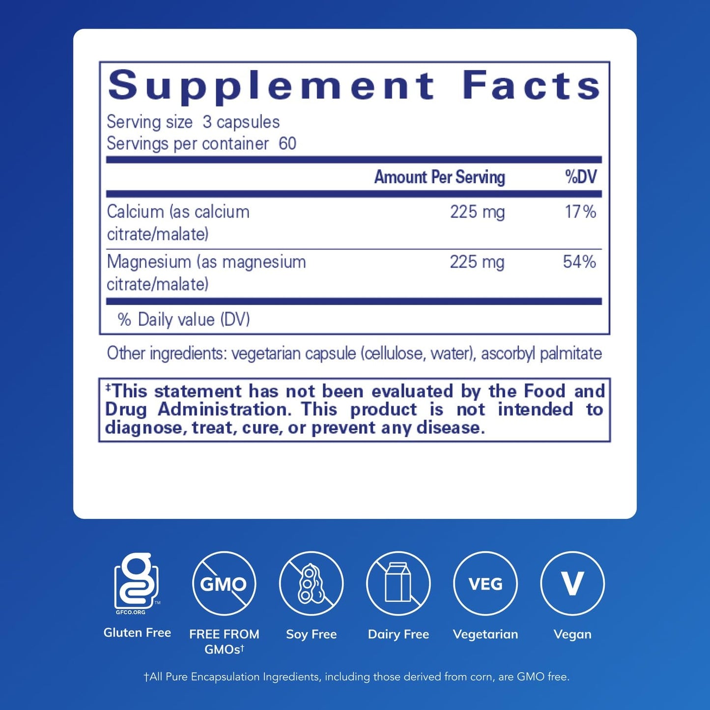 Pure Encapsulations Calcium Magnesium (Citrate/Malate) Capsules, 180 Count