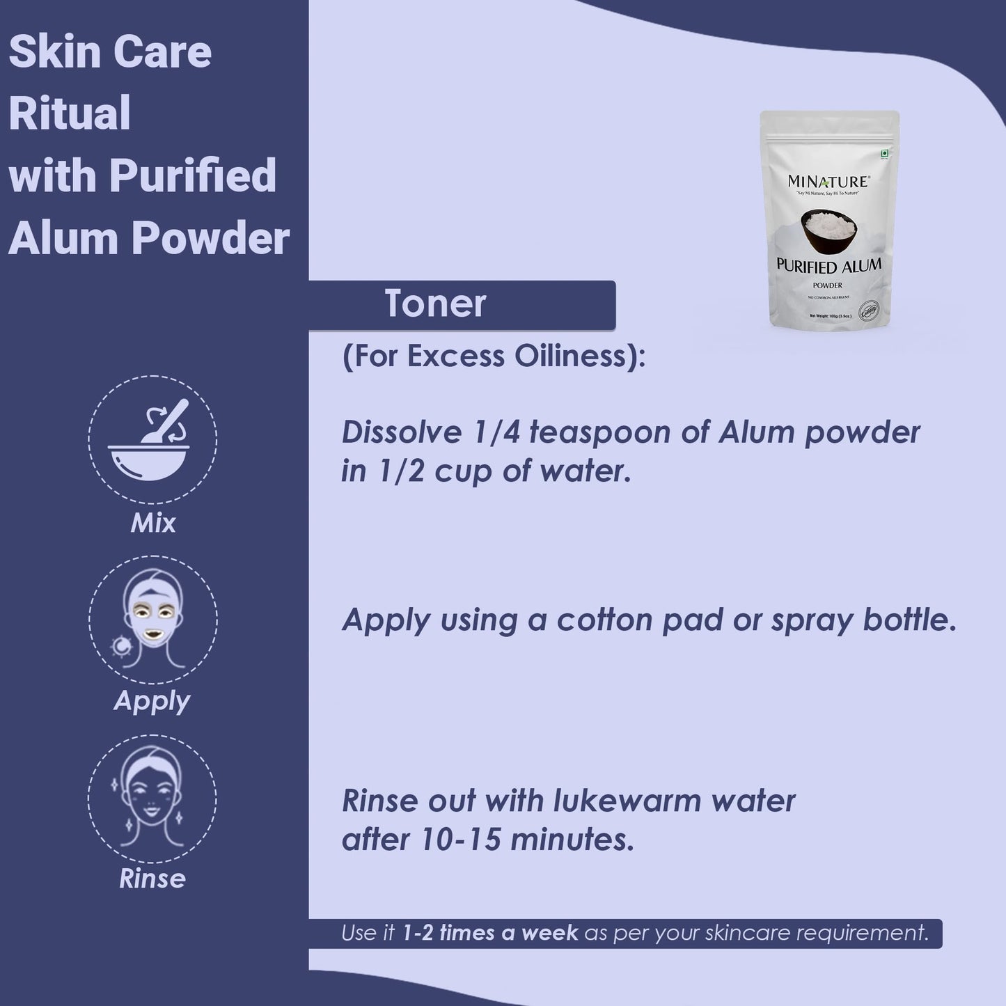 minature Mi Nature Alum Powder Potassium (Fitkari/Phitkari) - 3.53 oz