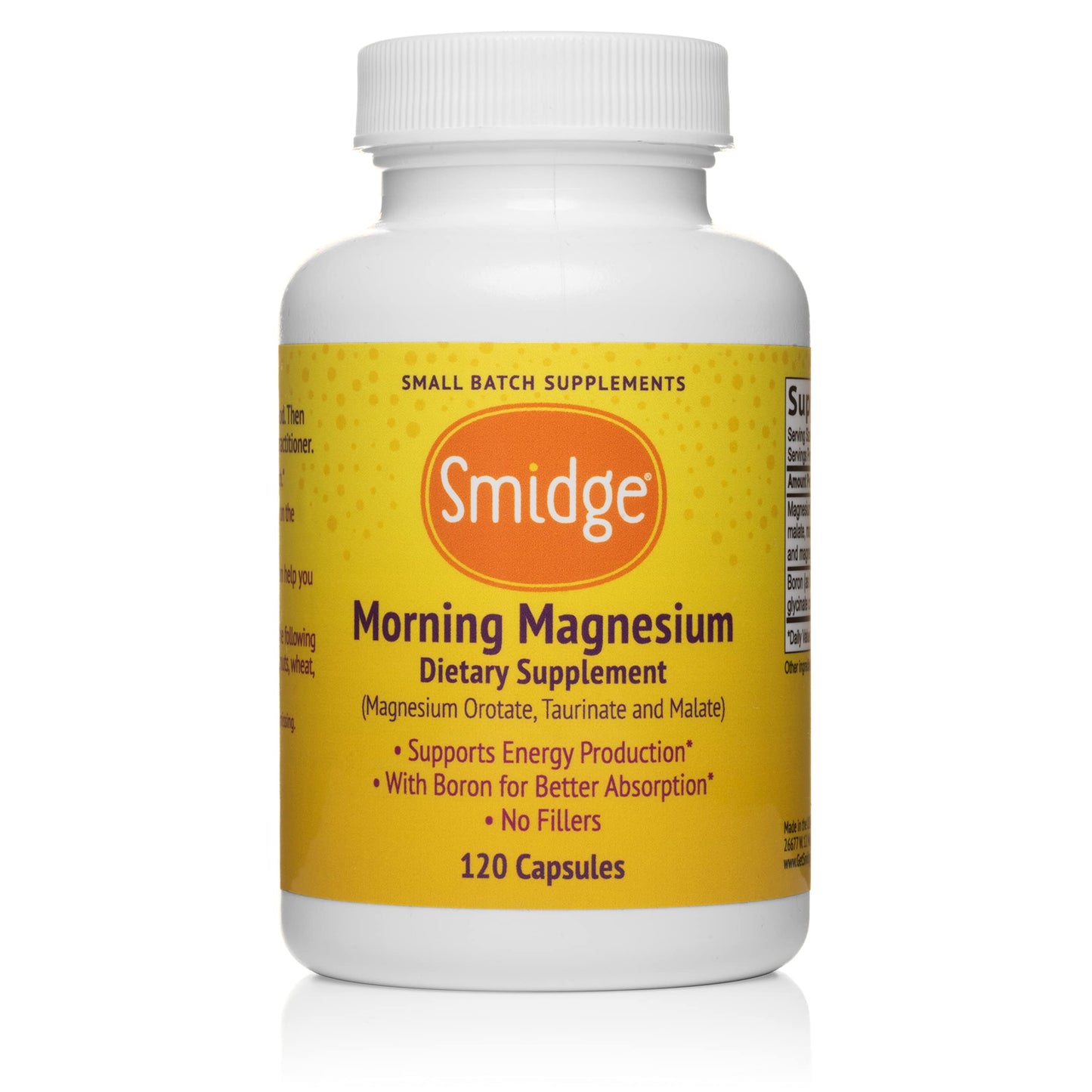 Smidge Morning Magnesium Capsules, 120 Count