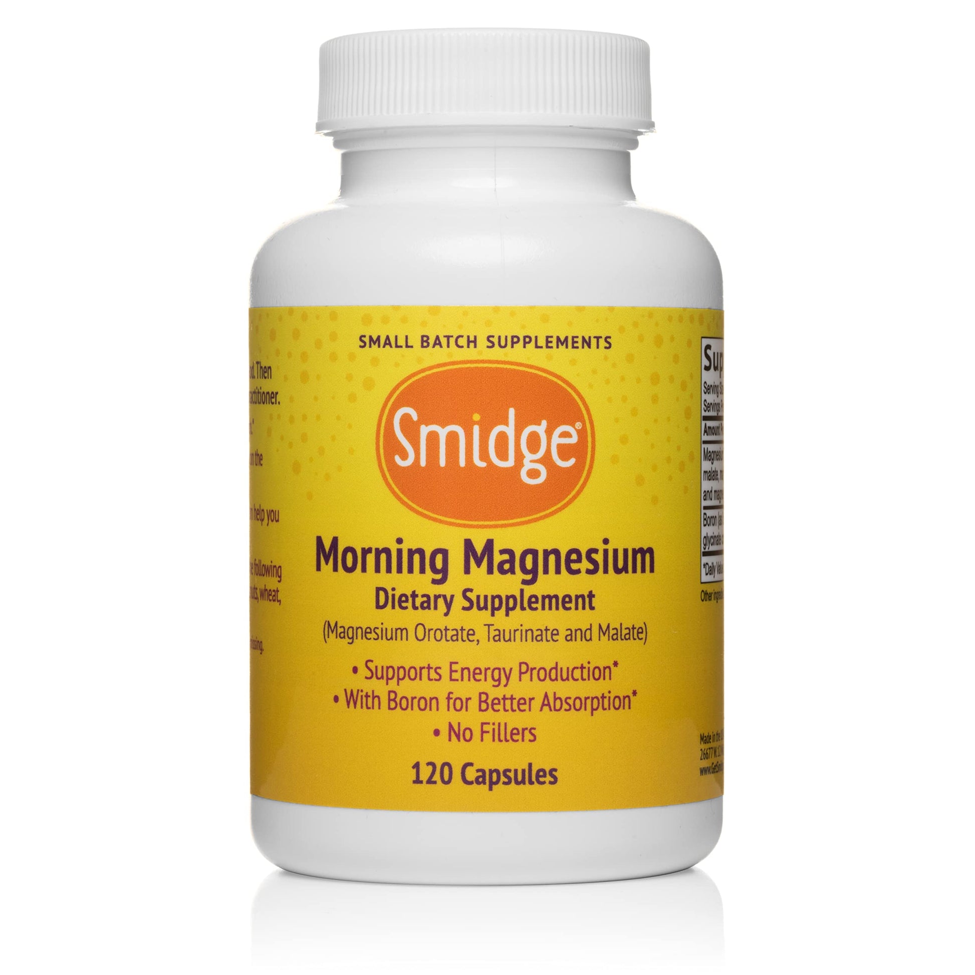 Smidge Morning Magnesium Capsules, 120 Count