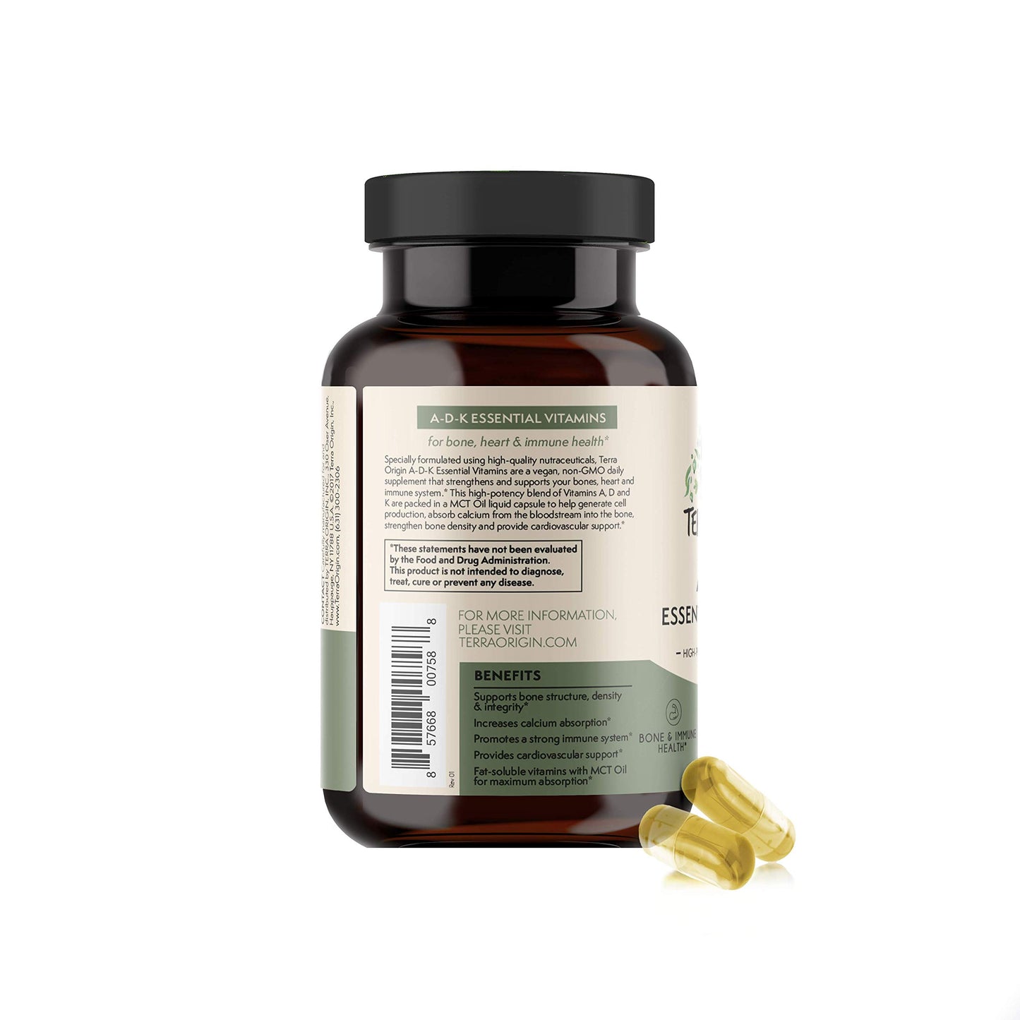 TERRA ORIGIN ADK Essential Vitamin Supplement Capsule, 60