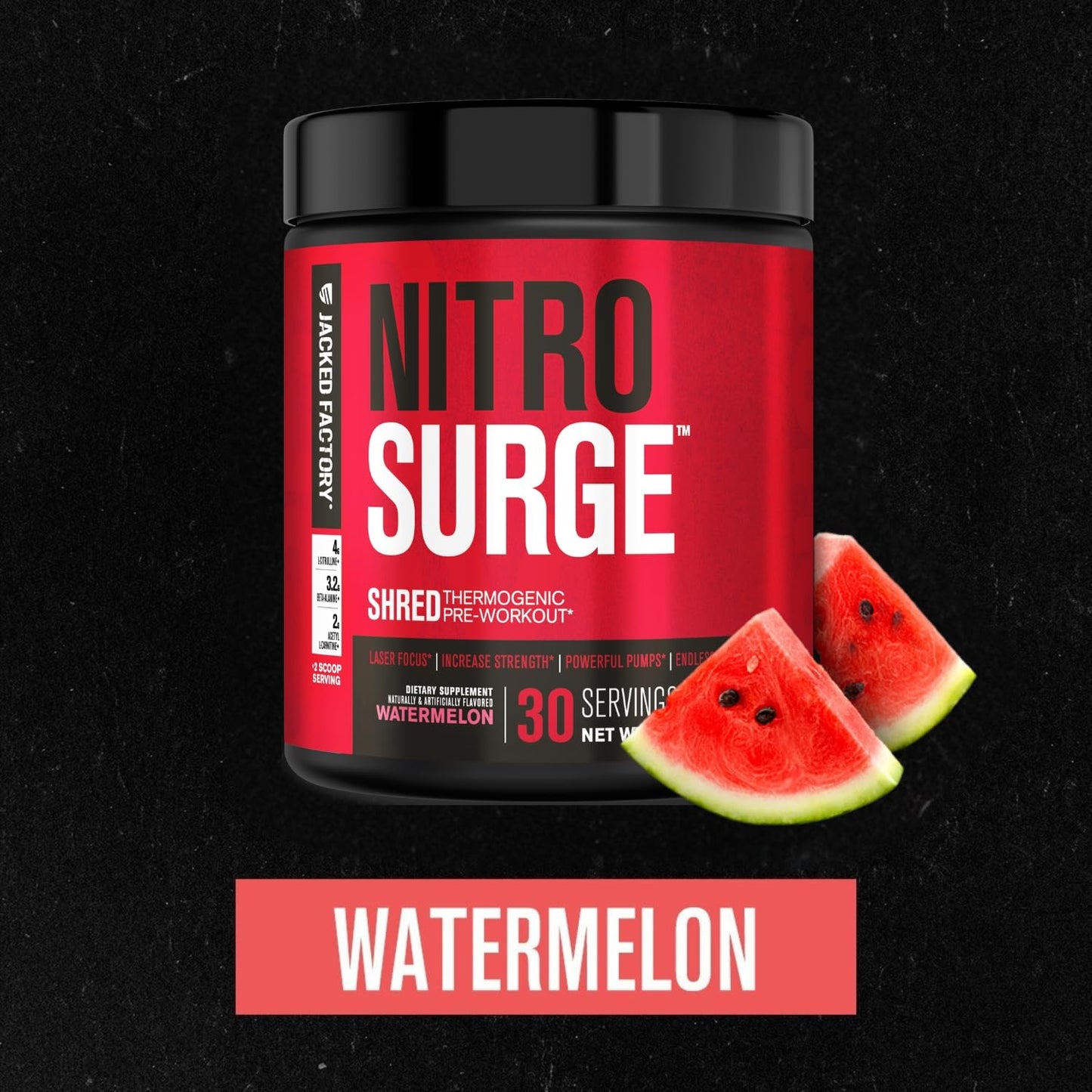 Jacked Factory Nitrosurge Shred Pre Workout Supplement Powder 7.09 Ounce