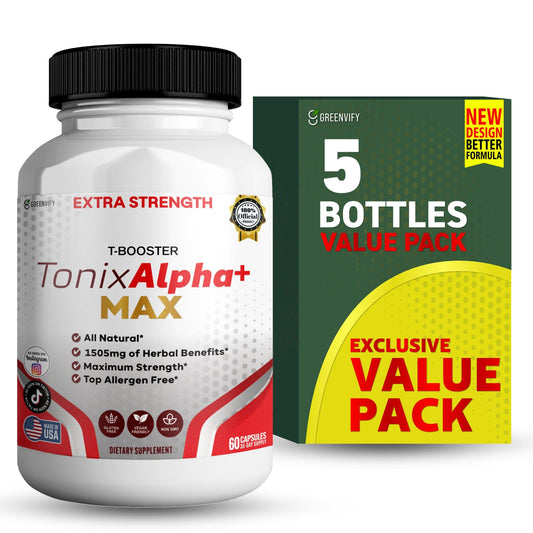 GREENVIFY Tonix Alpha+ Max T-Booster Supplement Capsules 300