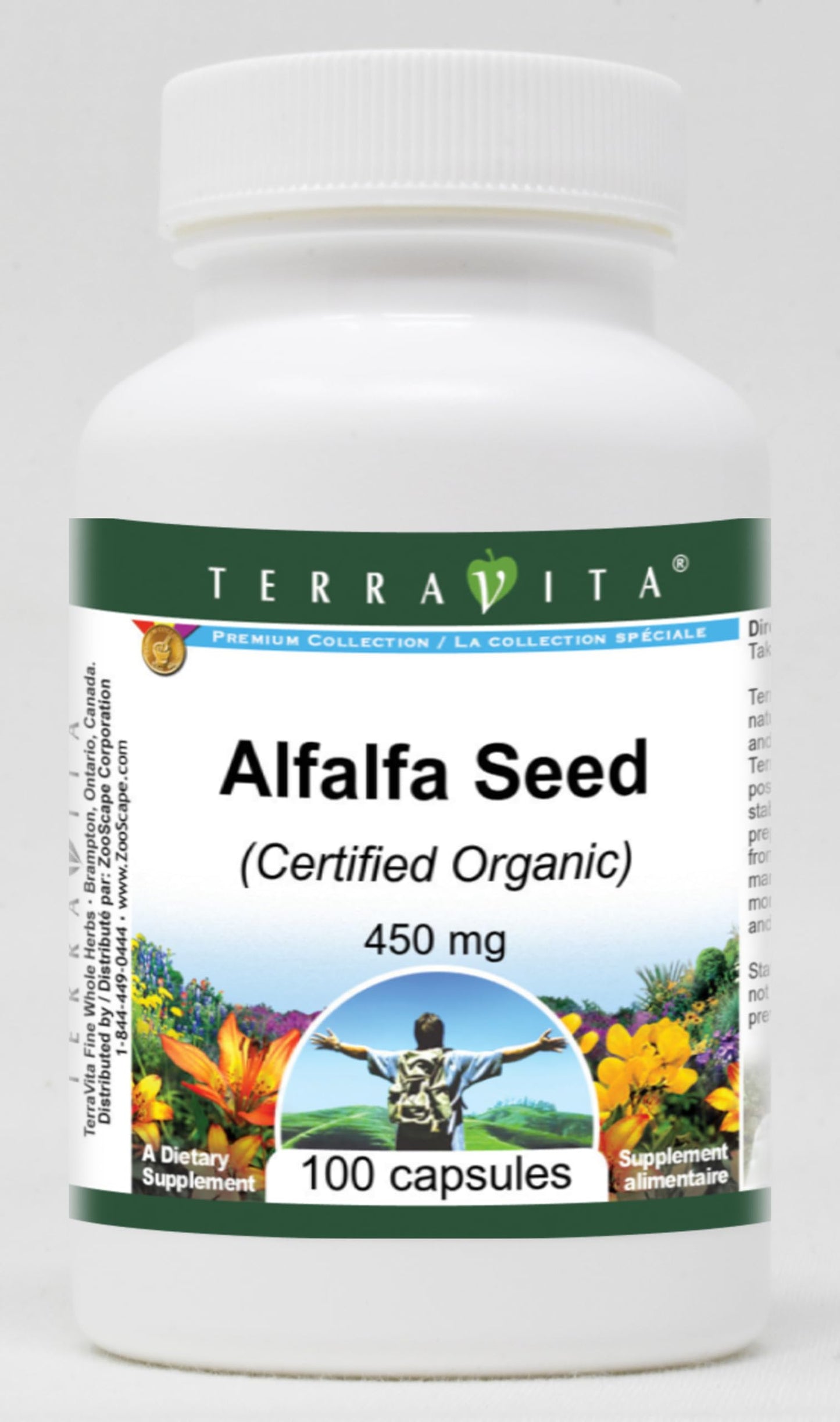 Terravita Alfalfa Seed (Certified Organic) 450 mg Capsules 300 Count