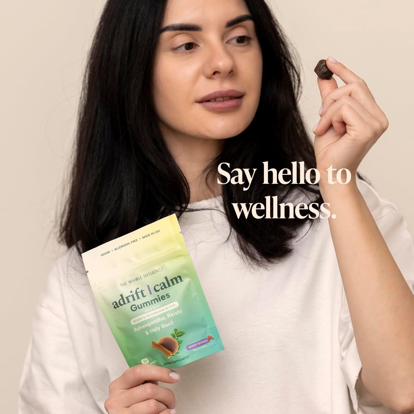 The Whole Difference Ashwagandha Reishi Mushroom and Holy Basil Gummy 30 Count