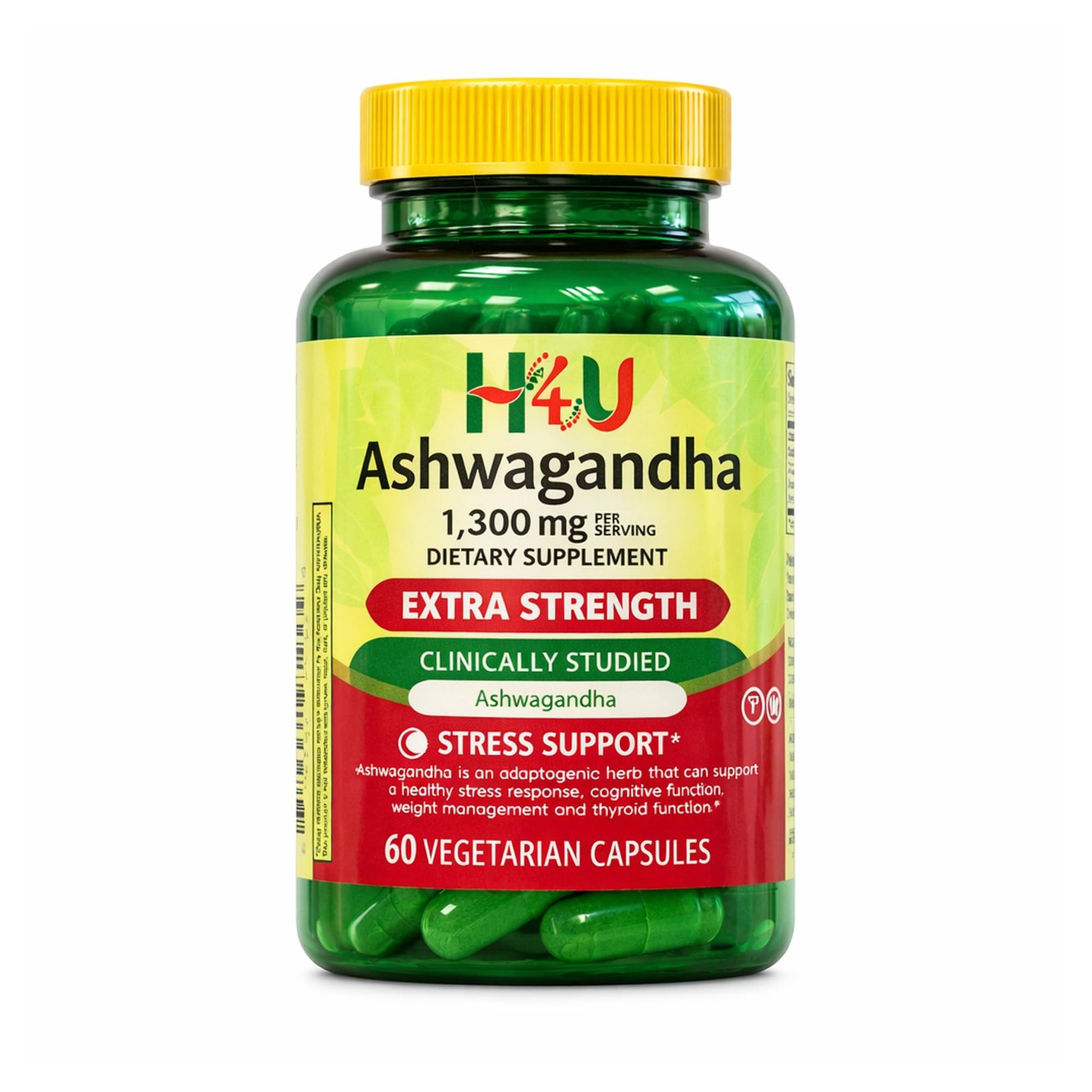 4 TOP CARE Ashwagandha Dietary Supplement 1300 mg 60 Capsules