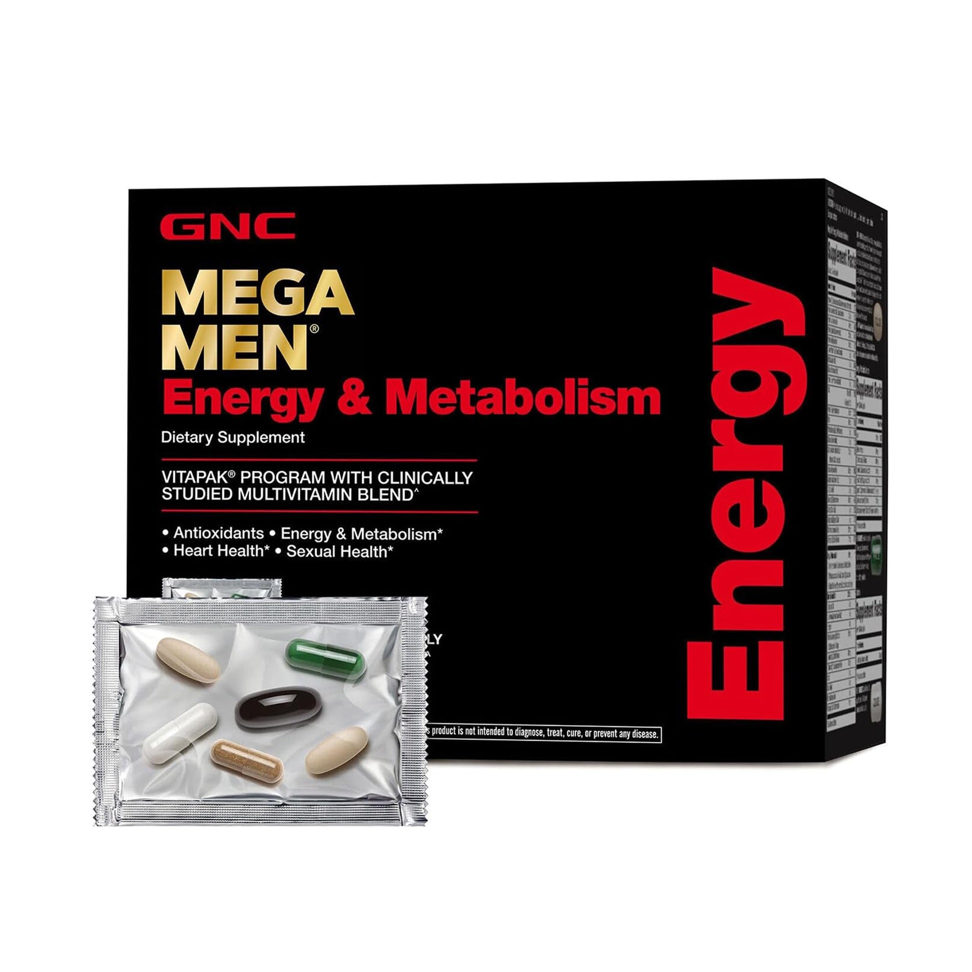 GNC Mega Men Energy and Metabolism Vitapak Program for Men Tablet, 30 Daily Packs