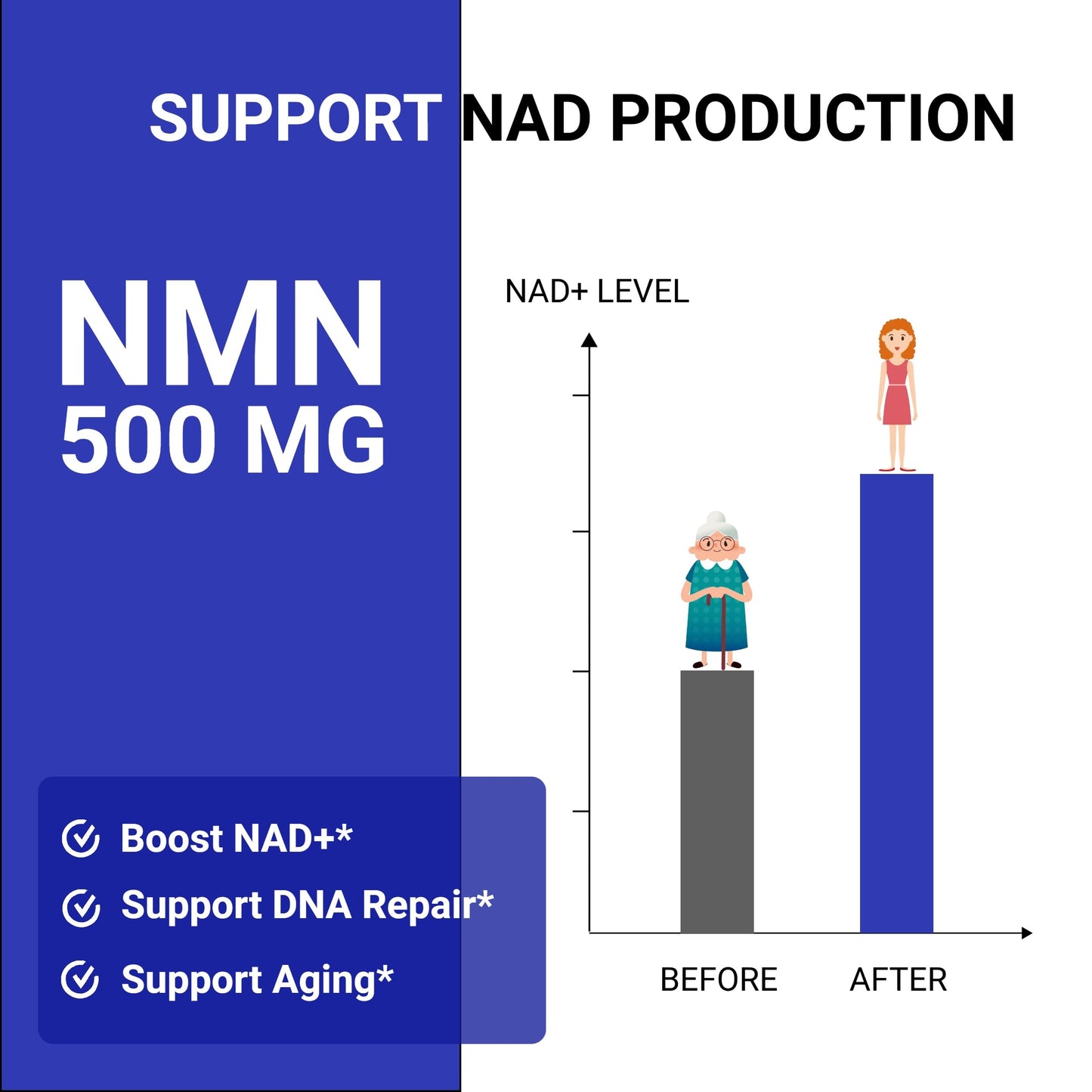 UpNourish NMN 500mg Capsule, 120 Count