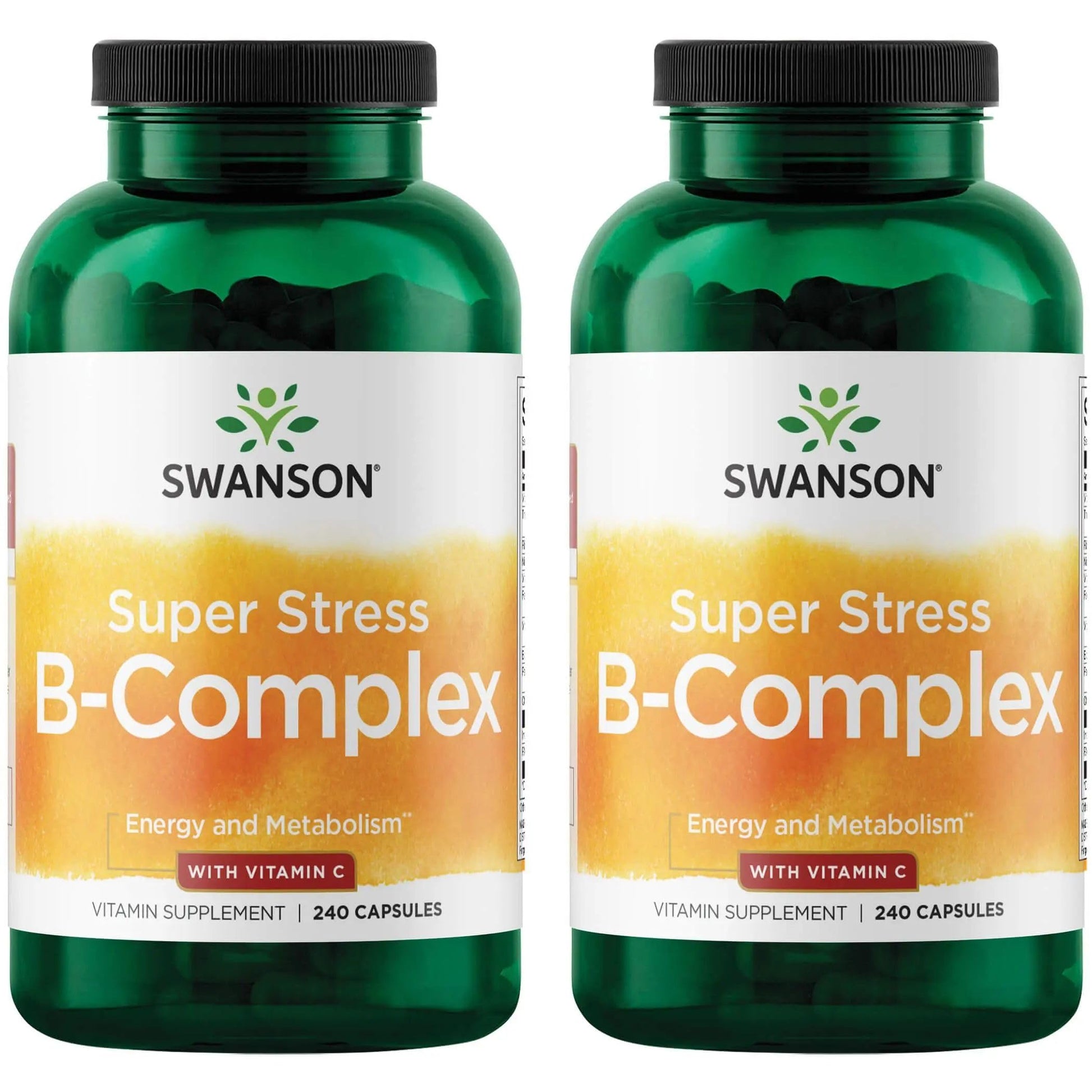 Swanson Super Stress B-Complex Energy and Wellness Supplement for Busy Adults Seeking Daily Vitamin B Support, 480 Capsules