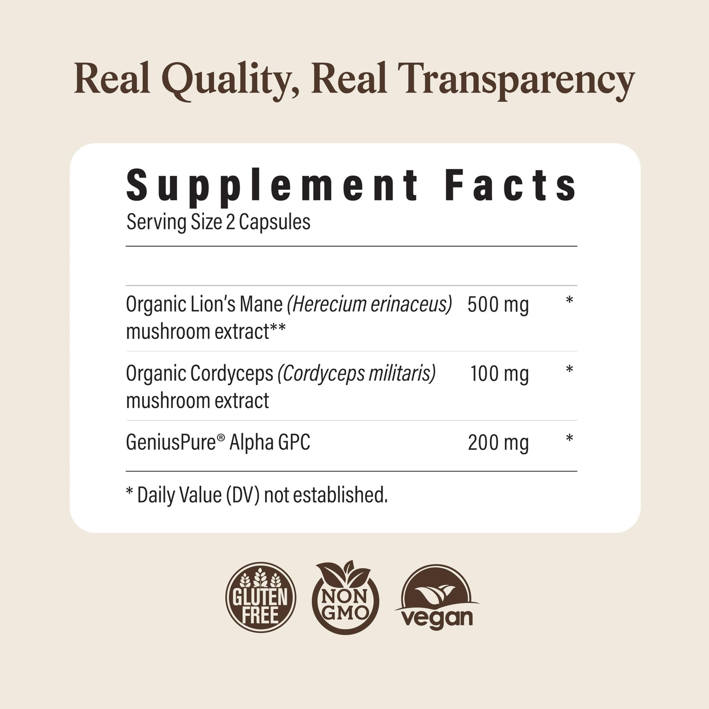 Real Mushrooms Lion's Mane Capsules 90 Count