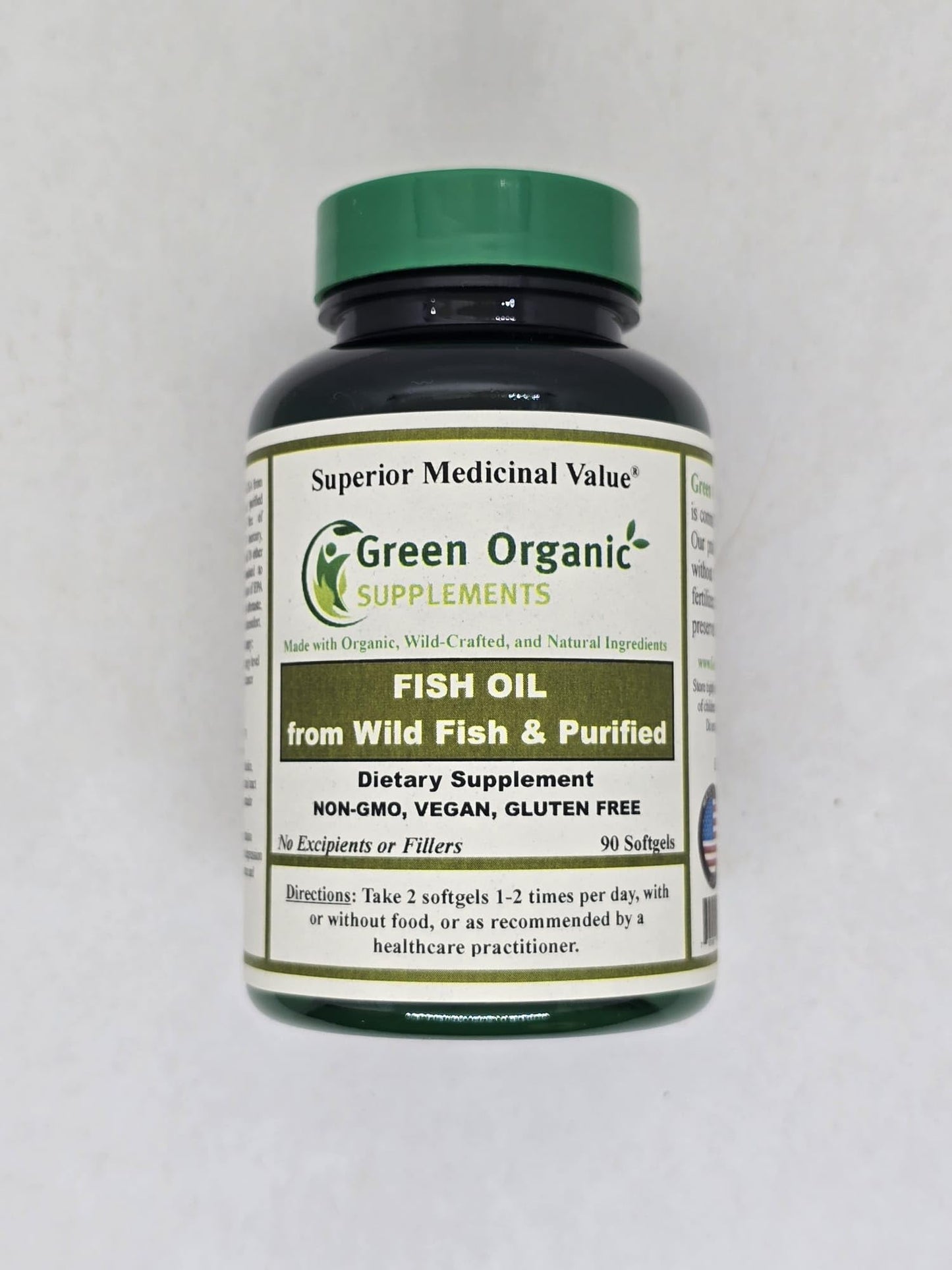 Green Organic Supplements Fish Oil Capsules 90 Count