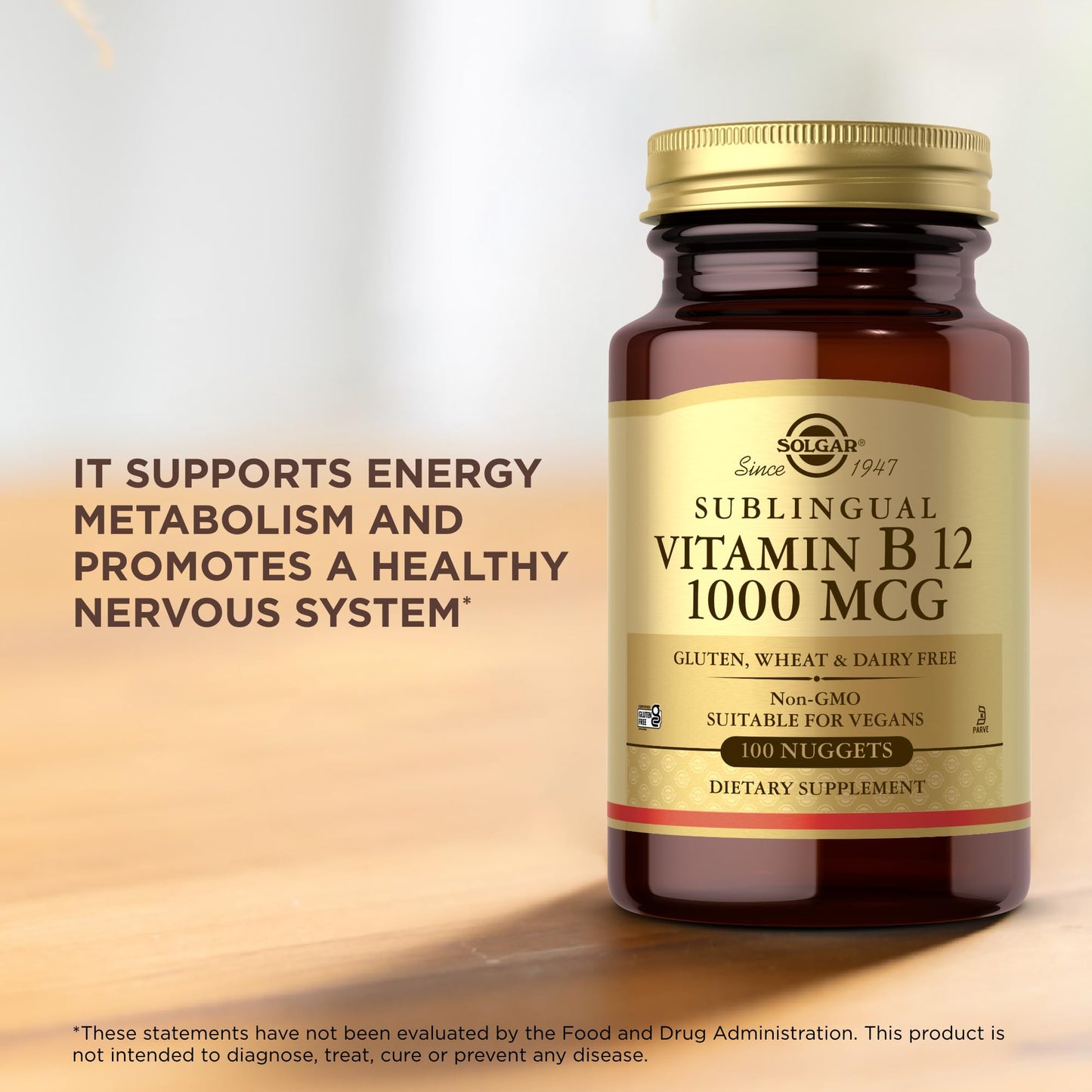 Solgar Sublingual Vitamin B12 1000 mcg Tablet, 500 Tablets