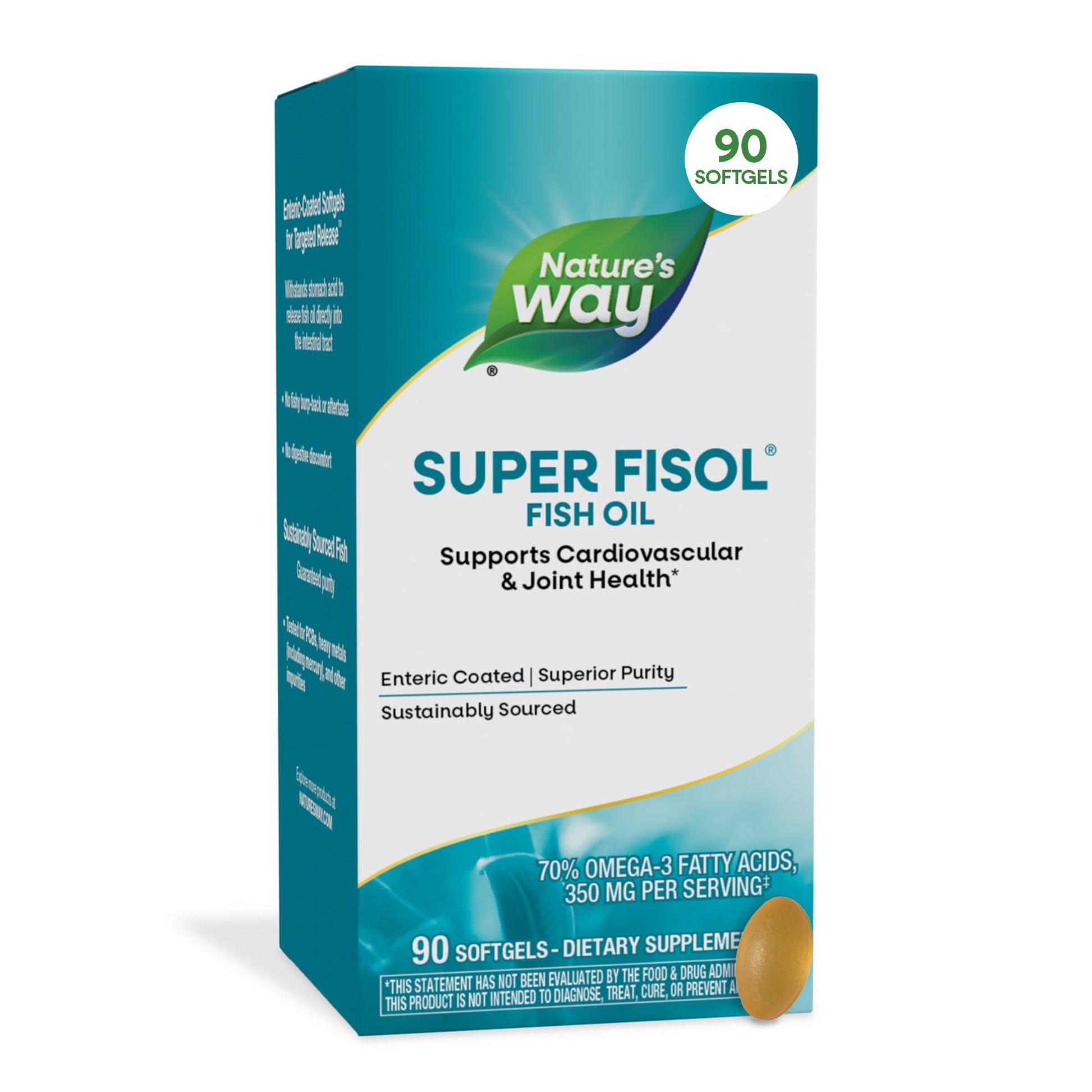 Nature's Way Super Fisol Fish Oil Softgels, 90 Count