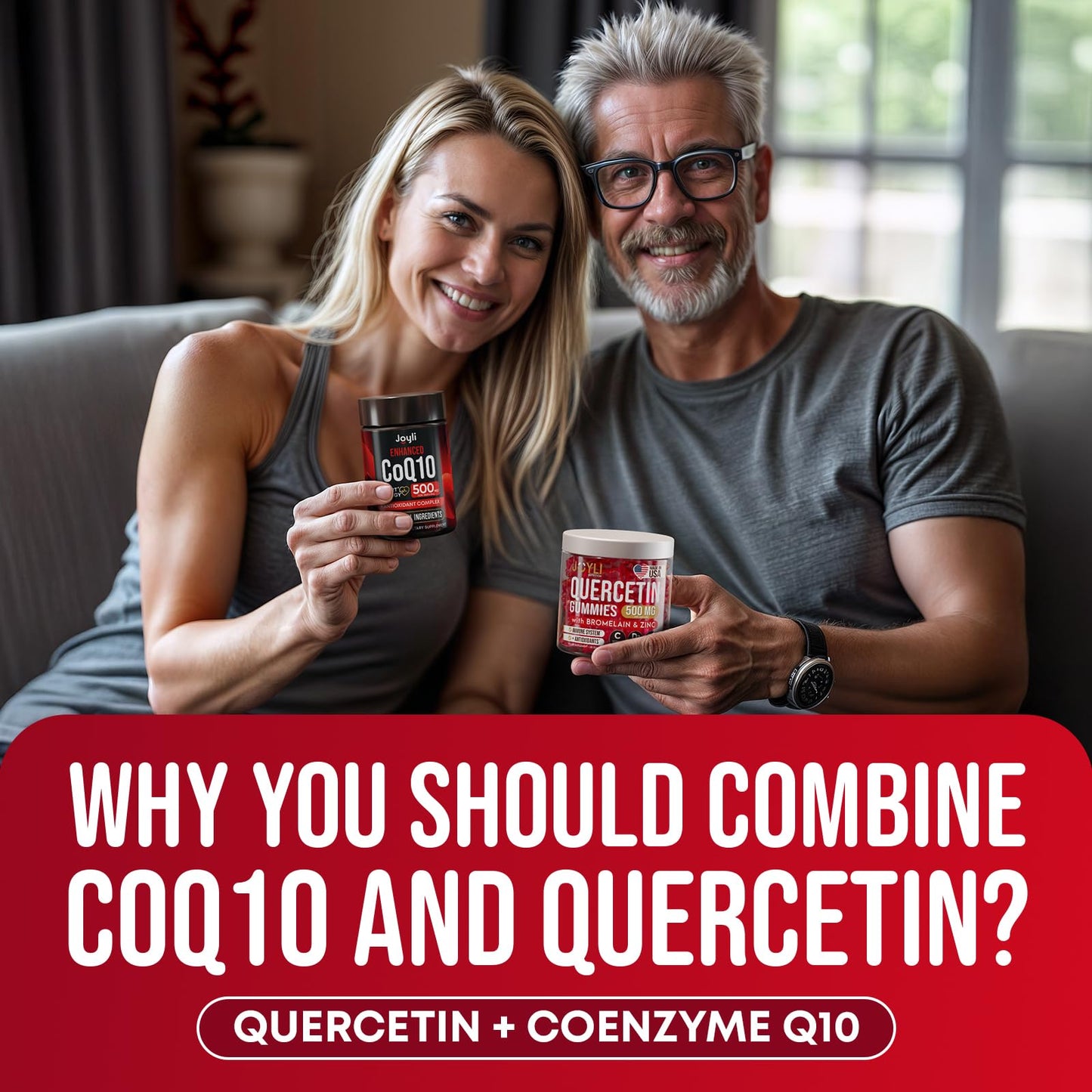 JOYLI Nutrition Quercetin with Bromelain & CoQ10 500mg Bundle – CoQ10 Softgels (120) + Sugar-Free Quercetin Gummies with Zinc, Vitamin C & D3 (60) – 180 Total Units