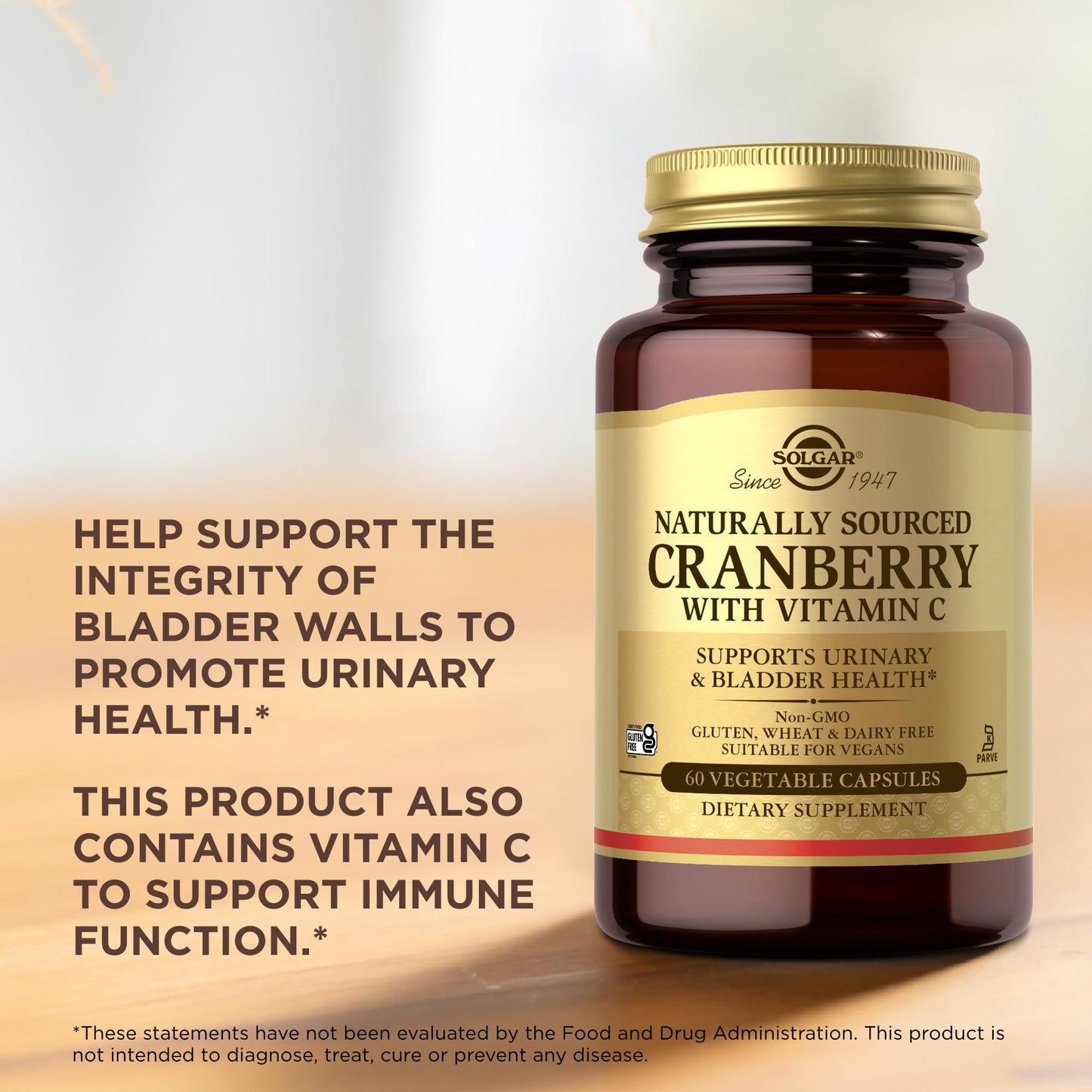 Solgar Cranberry with Vitamin C Capsules, 60 Count
