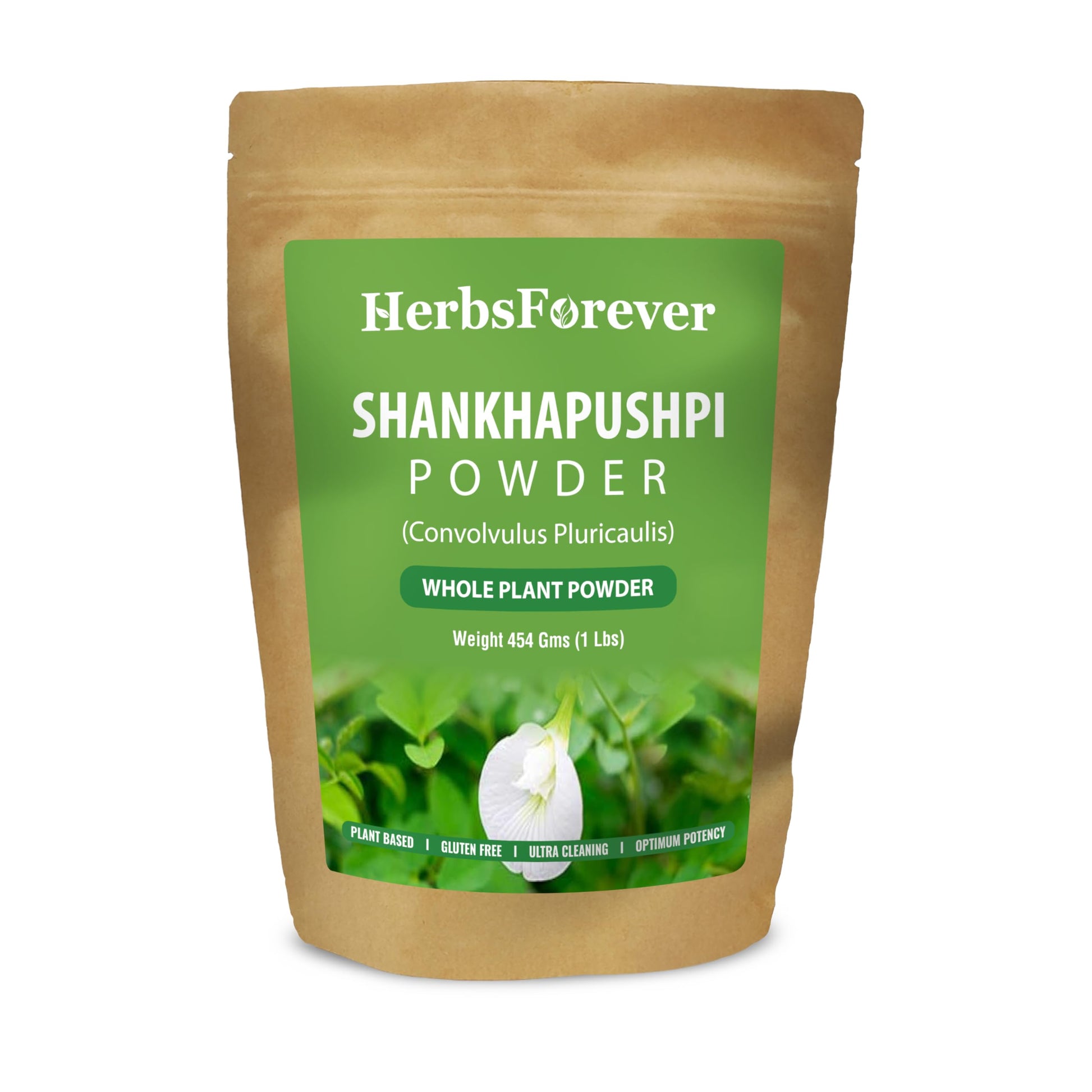Herbsforever Shankhpushpi (Convolvulus pluricaulis) Whole Plant Powder 16 oz