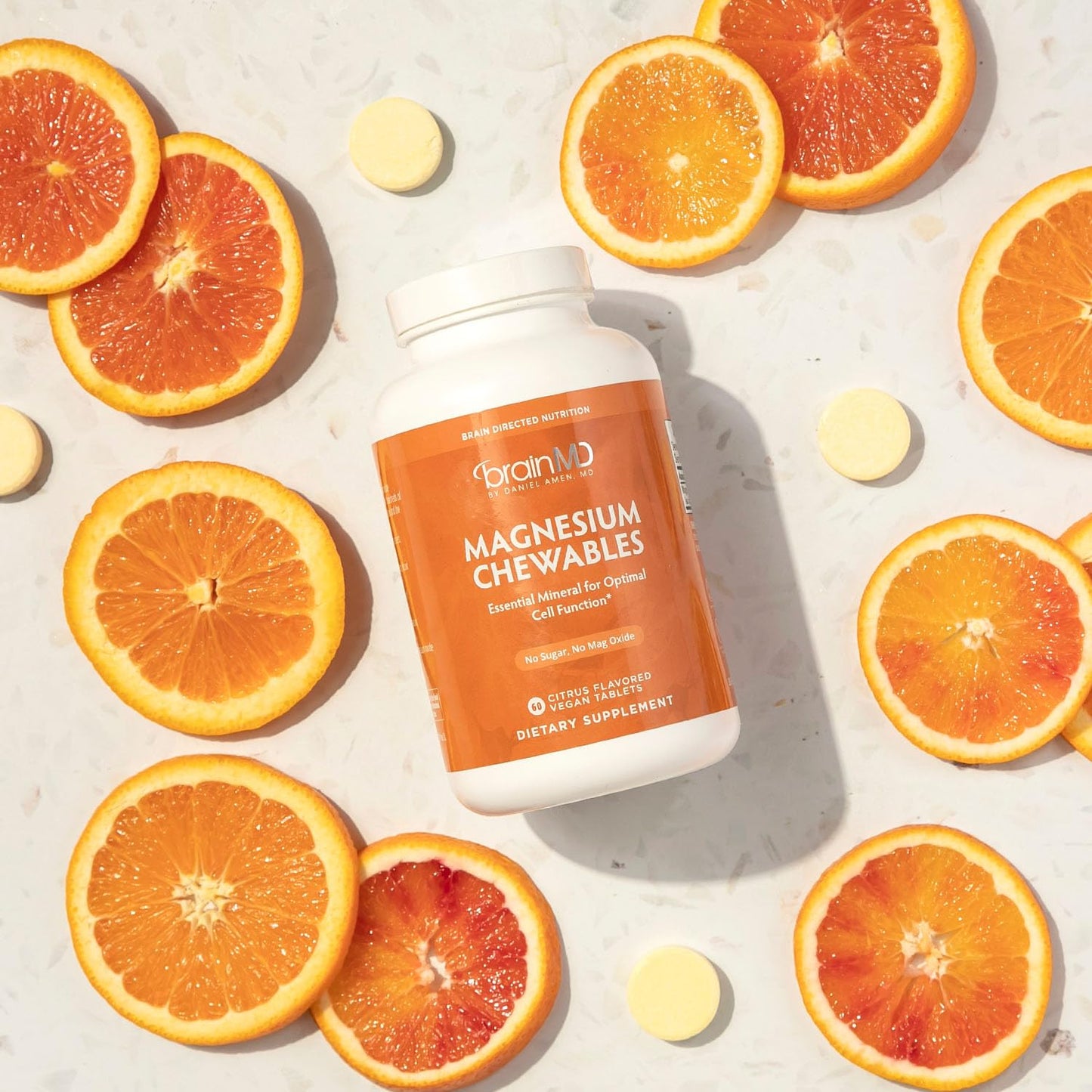 BrainMD Dr Amen Magnesium Chewables Citrus, 120 Chewable Tablets
