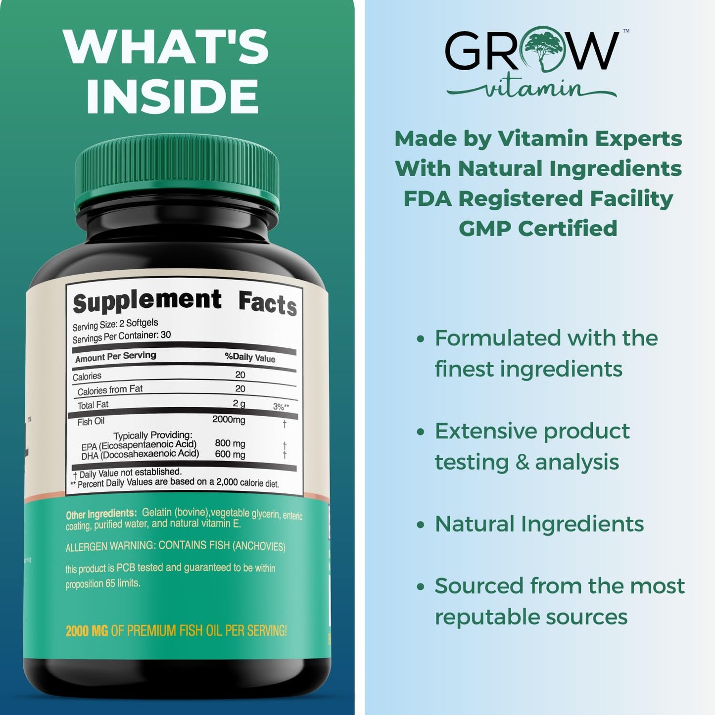 Grow Vitamin OmegaVita Fish Oil Softgel 60 Count