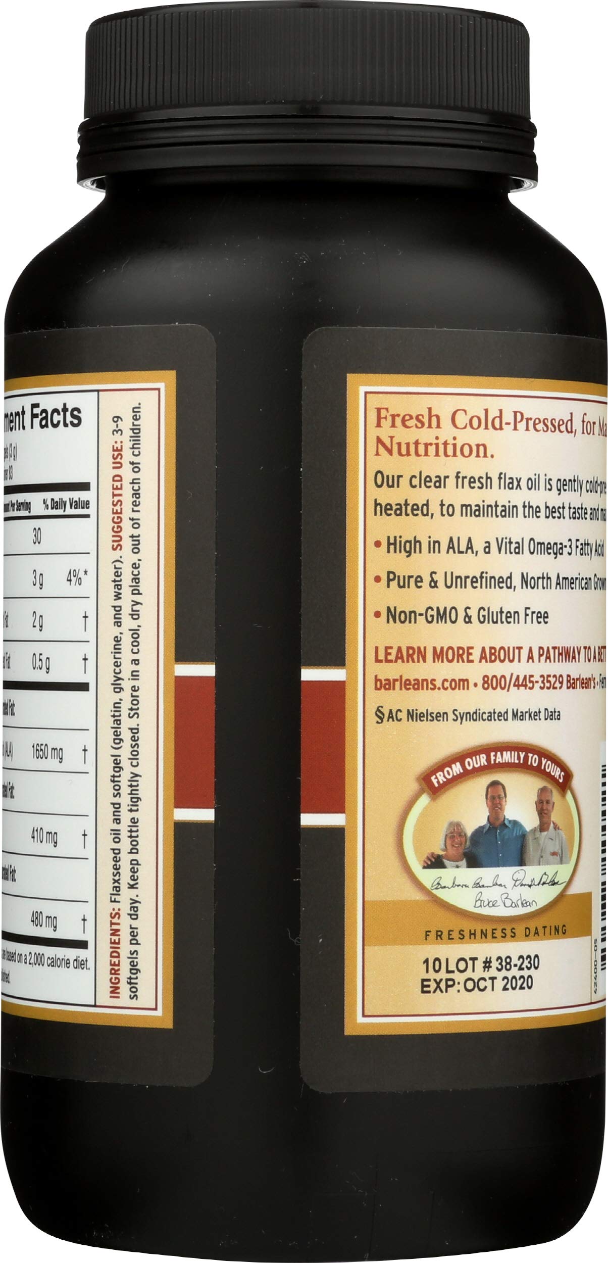 Barlean's Flax Oil Softgels 250 Count