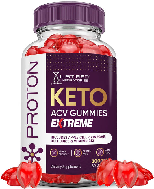 Justified Laboratories Proton Keto ACV Gummies Extreme Gummy 60 Count