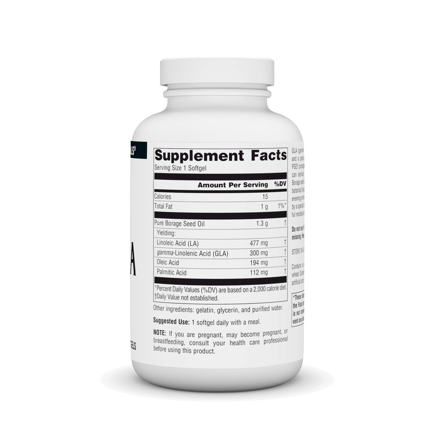 Source Naturals Mega-GLA 300 - Borage Seed Oil that is Hexane-Free Softgels 120