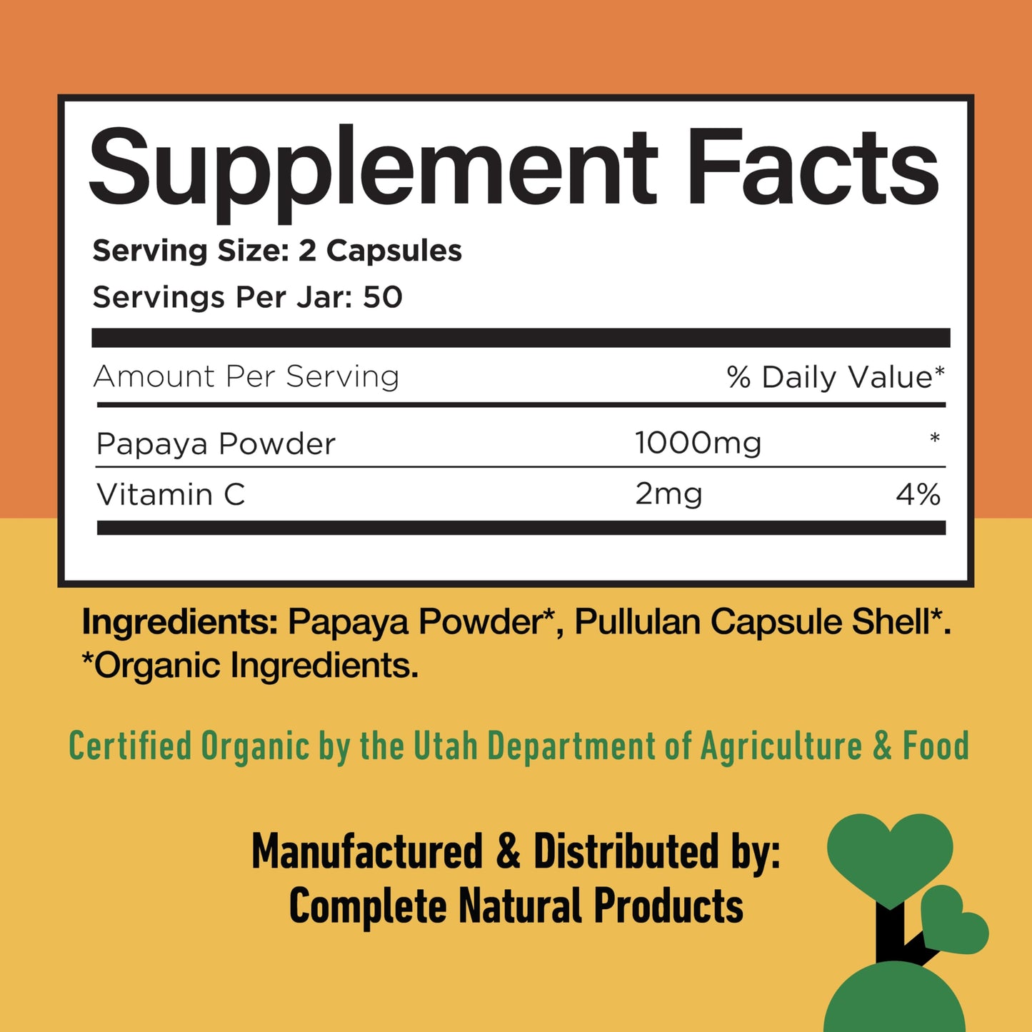Complete Natural Products Organic Papaya Enzymes & Digestive Enzymes 100 Capsules Bundle
