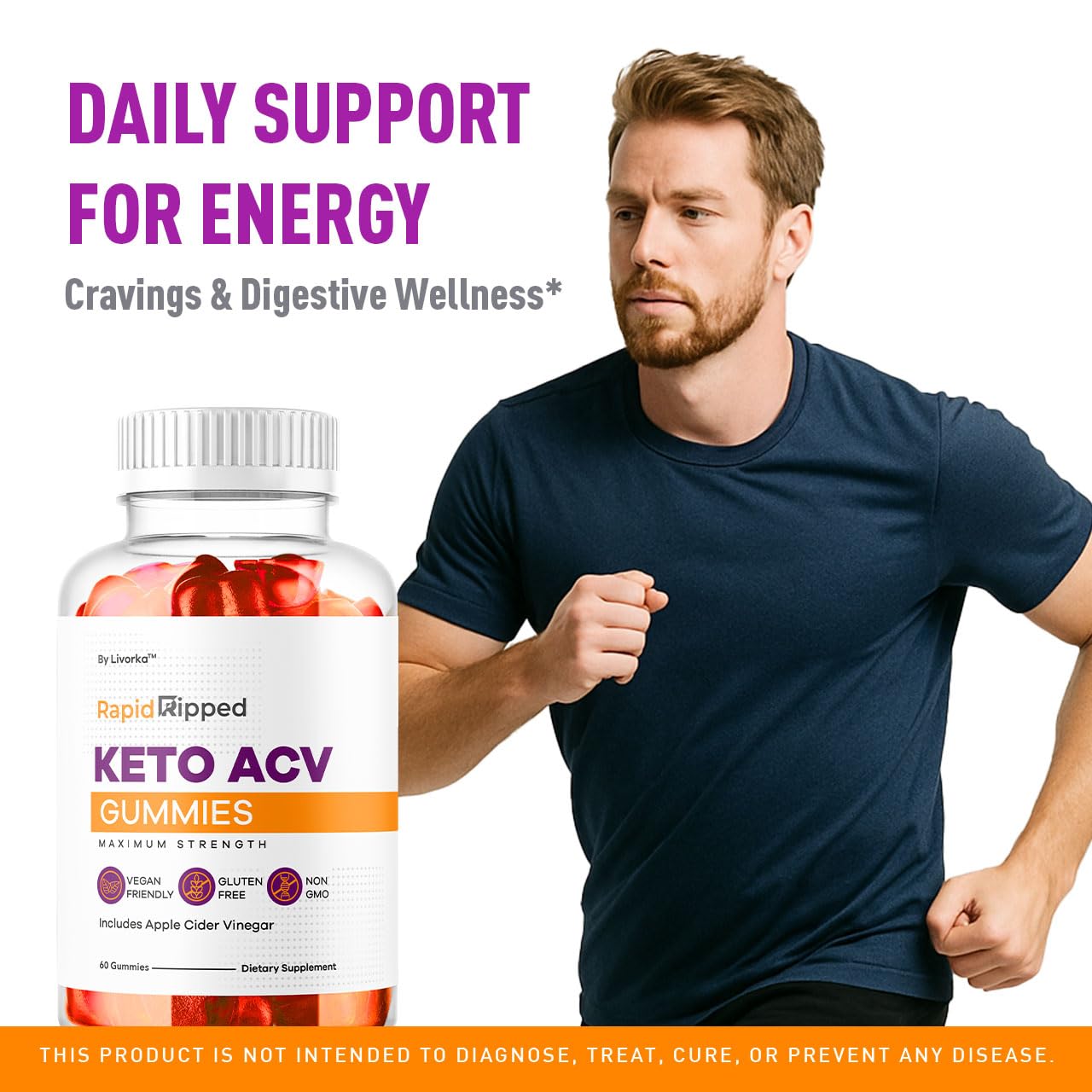 LIVORKA Rapid Ripped Keto ACV Gummies Weight Loss Support 60 Gummies